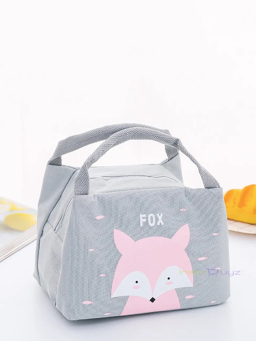 

Instabuyz Printed Insulated Lunch Bag, Grey