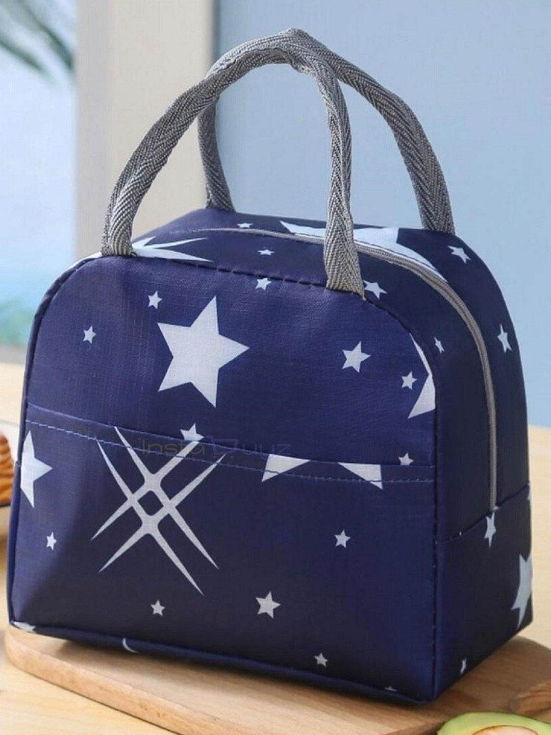 

Instabuyz Printed Lunch Bag, Navy blue