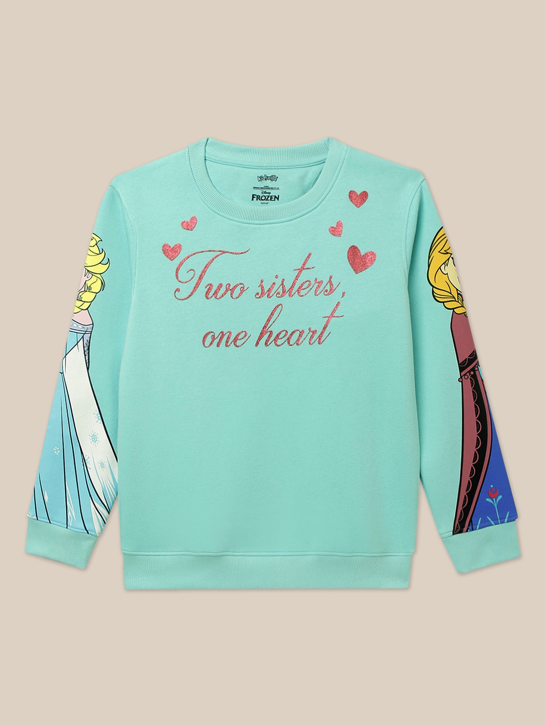 

Kids Ville Girls Frozen Printed Round Neck Cotton Pullover Sweatshirt, Blue