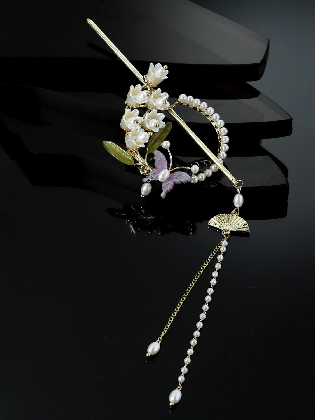 

VOGUE PANASH Gold-Plated Embellished Hairstick