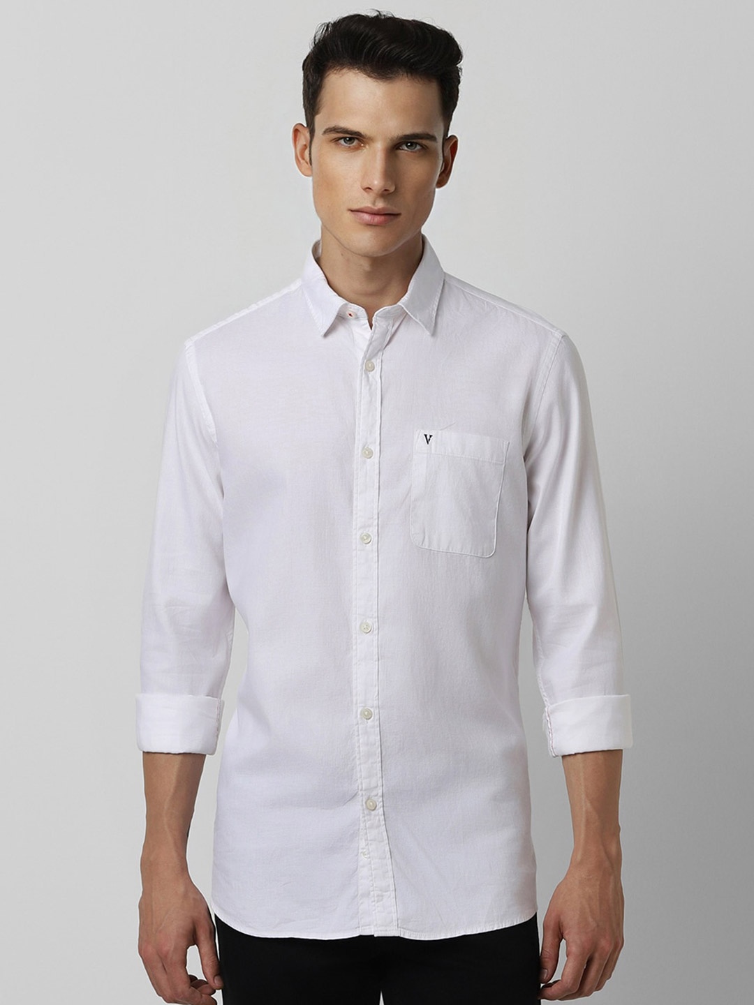 

Van Heusen Sport Textured Pure Cotton Slim Fit Casual Shirt, White