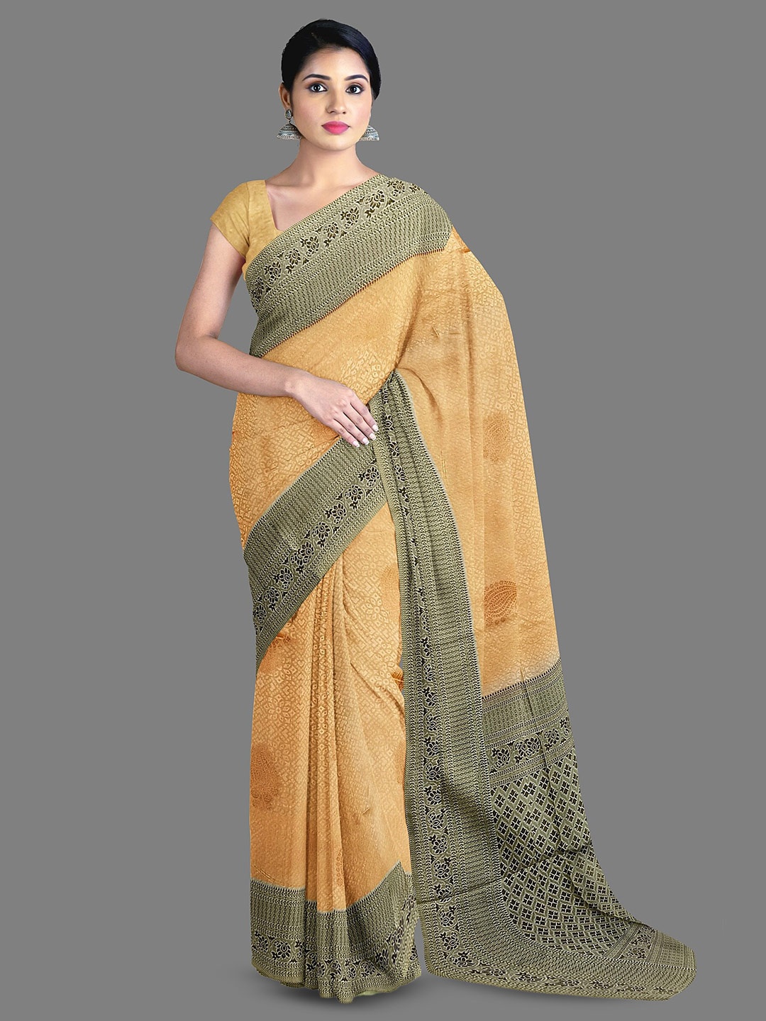 

The Chennai Silks Ethnic Motifs Woven Design Banarasi Saree, Orange