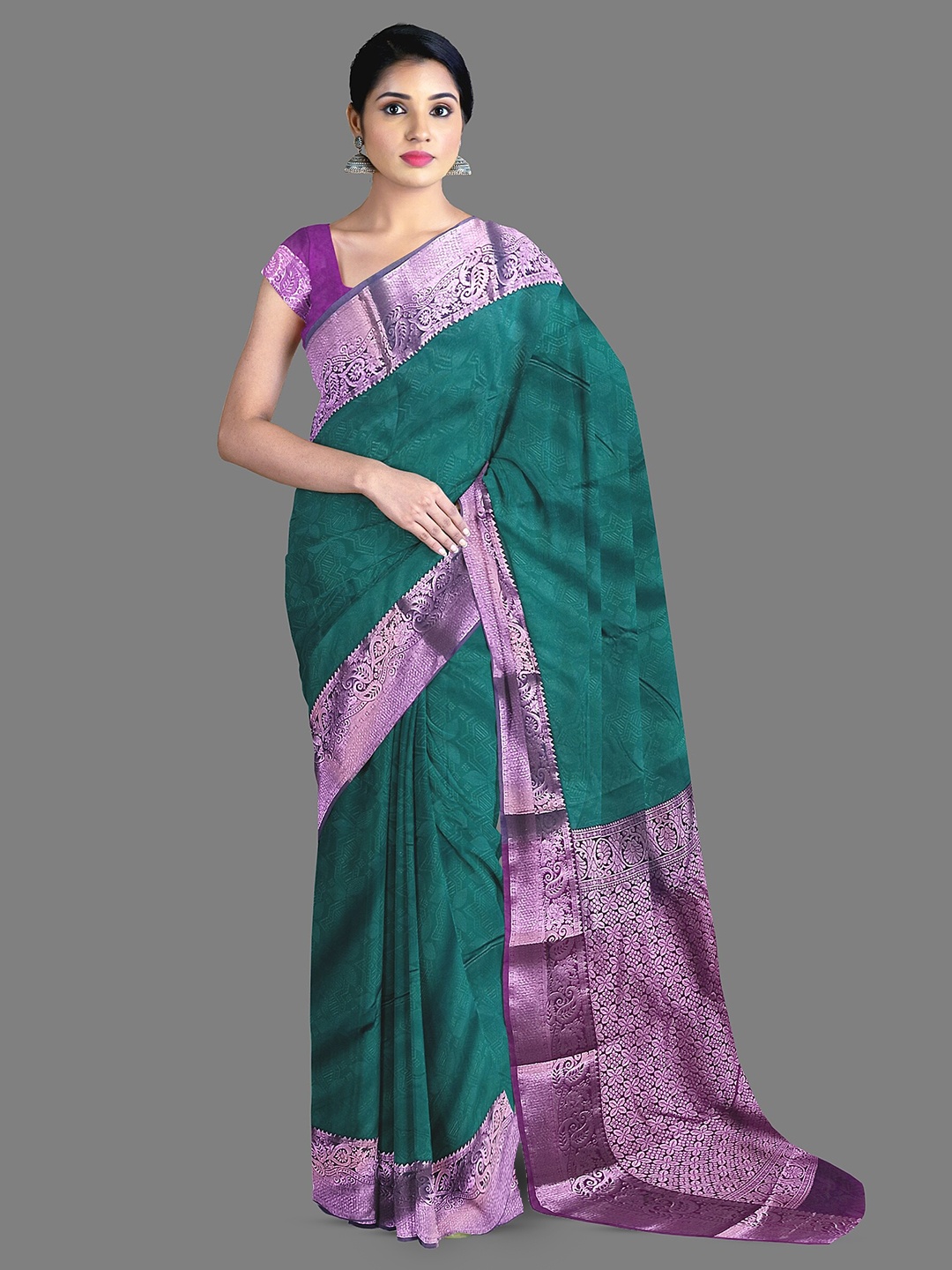

The Chennai Silks Woven Design Zari Saree, Green