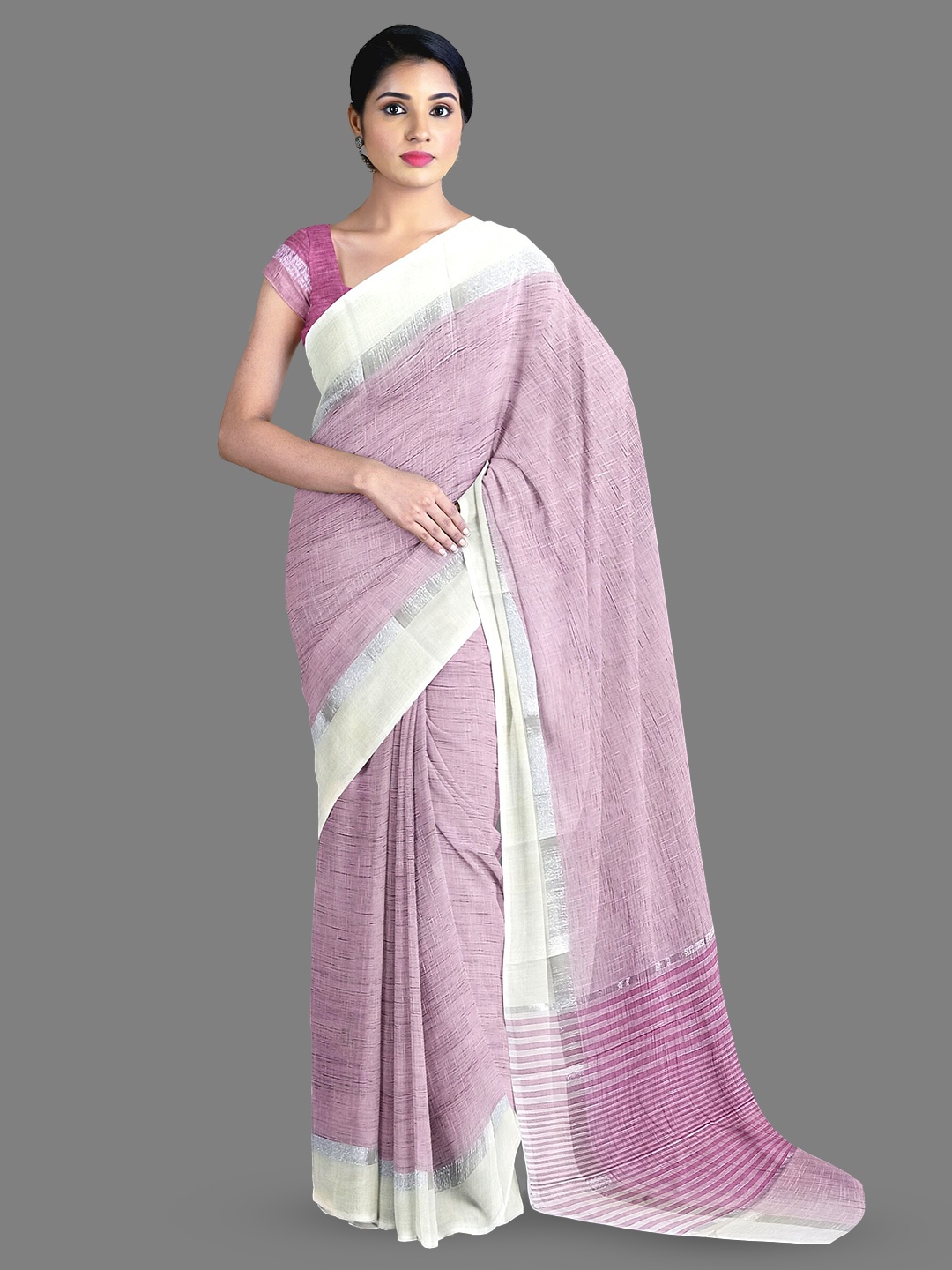 

The Chennai Silks Pure Cotton Narayan Peth Saree, Pink
