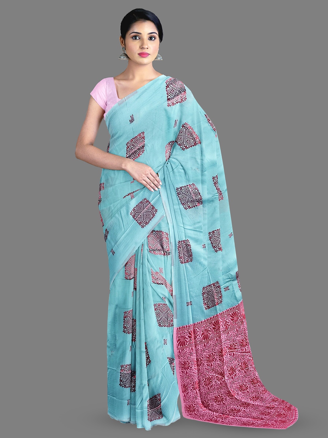 

The Chennai Silks Ethnic Motifs Printed Art Silk Saree, Blue