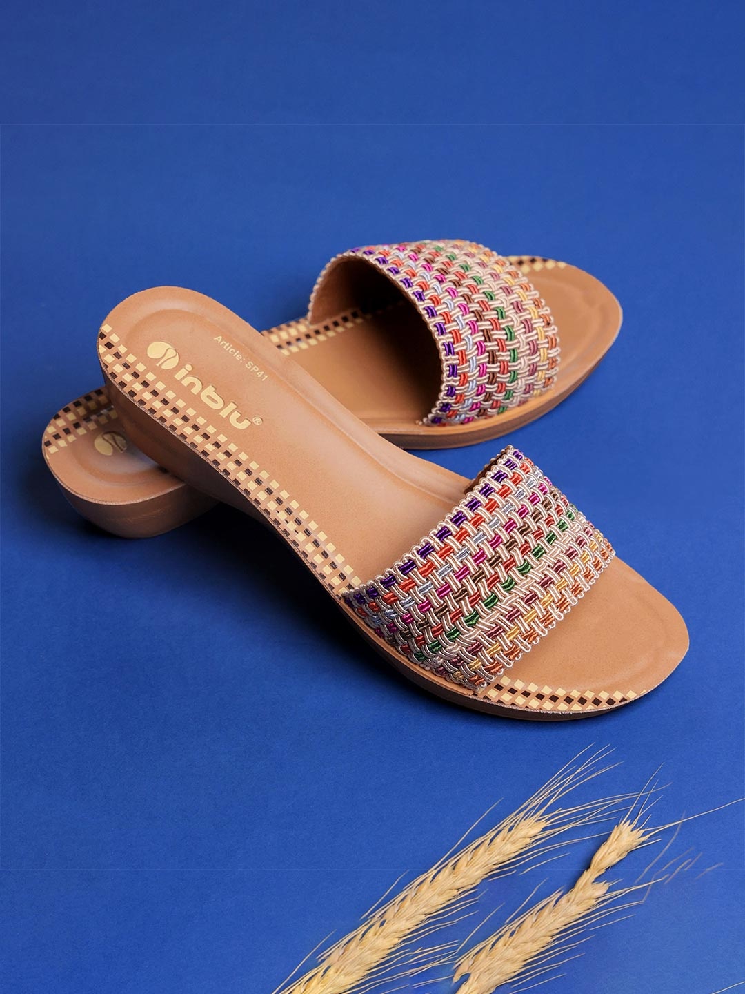 

Inblu Embellished Lightweight Anti-Skid Wedge Heels, Cream