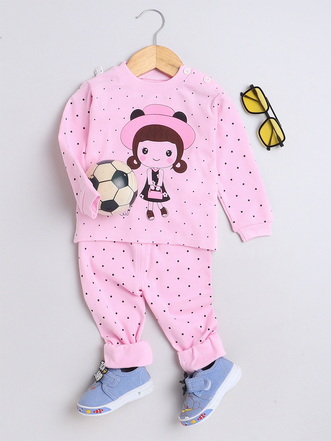 

FOURFOLDS Boys Graphic Printed Top with Pyjamas, Pink