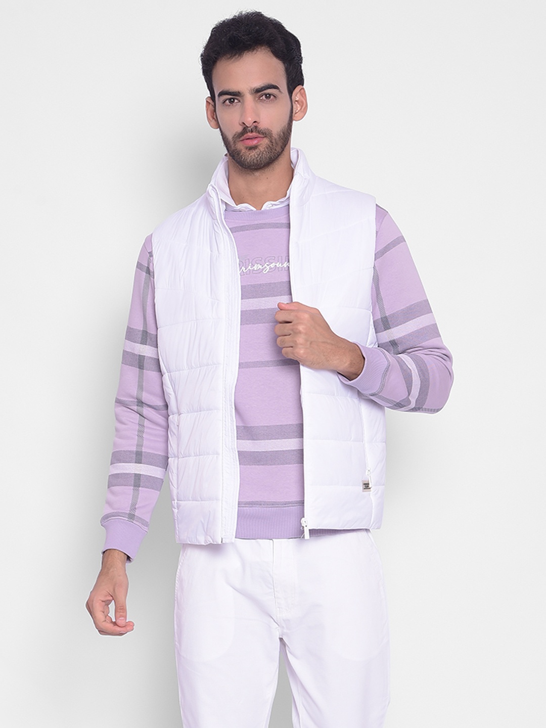 

Crimsoune Club Mock Collar Puffer Jacket, White