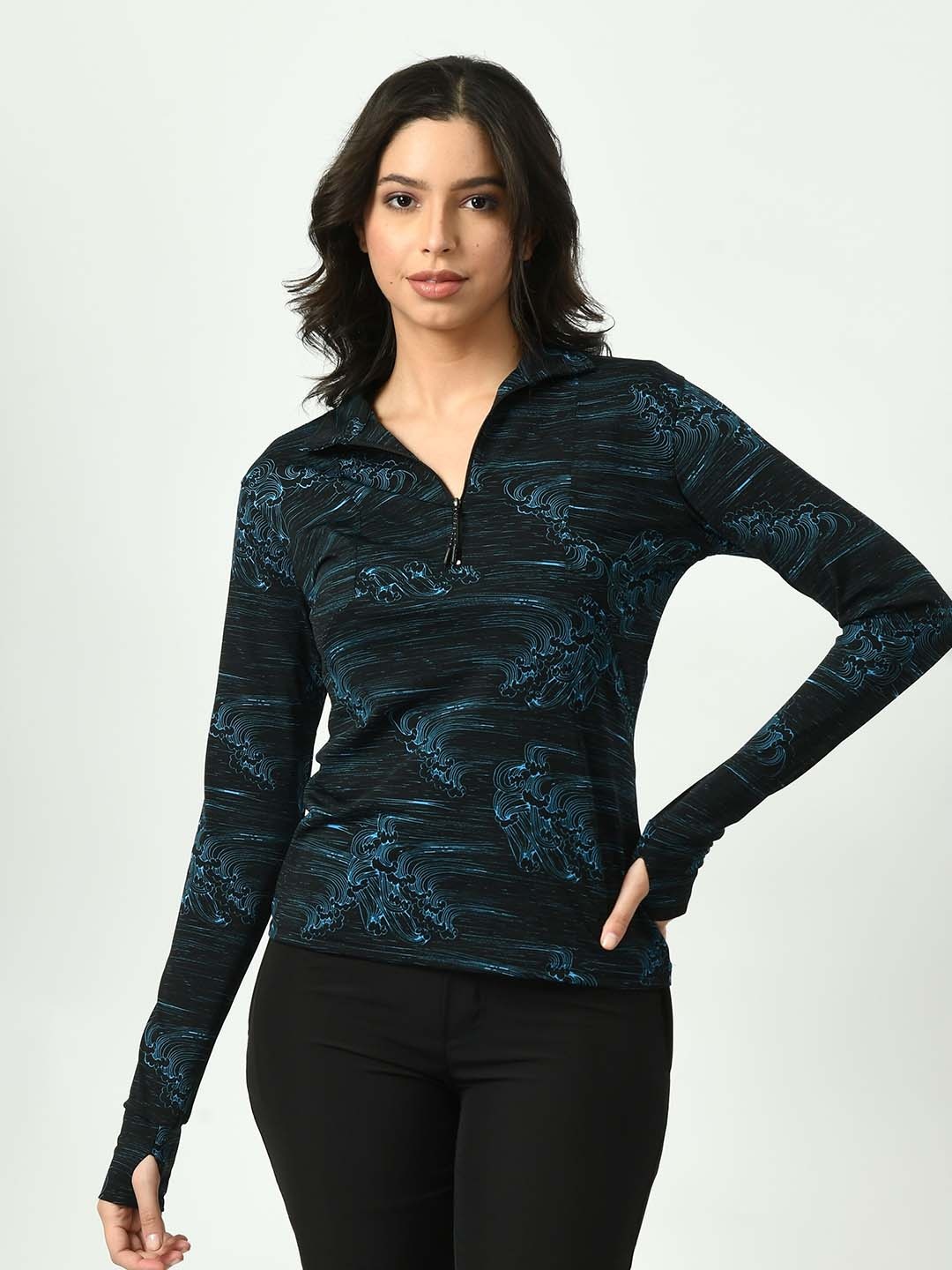 

Body Smith Absatrct Printed Polo Collar Dri-Blend T-shirt, Black