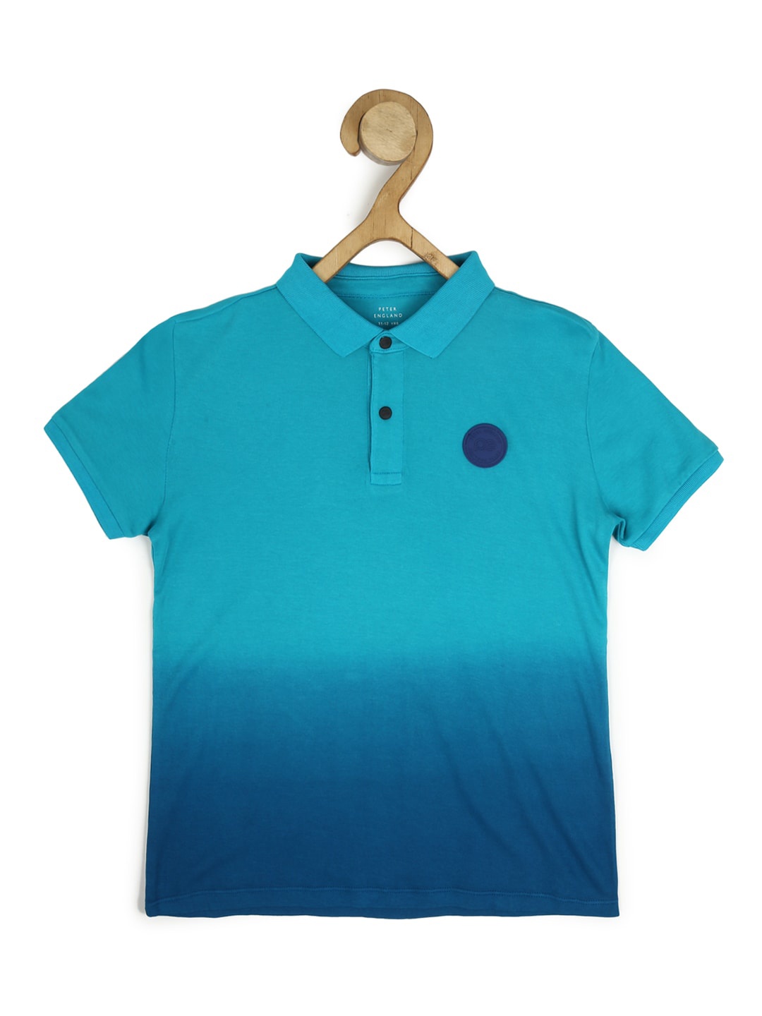 

Peter England Boys Ombre Dyed Polo Collar Pure Cotton T-shirt, Blue