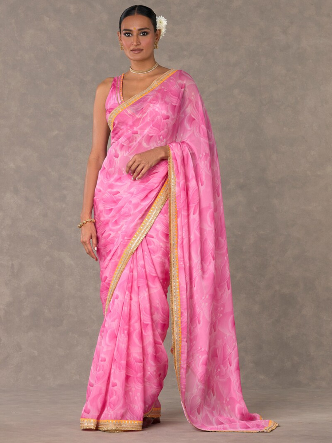

Masaba Floral Printed Saree, Pink
