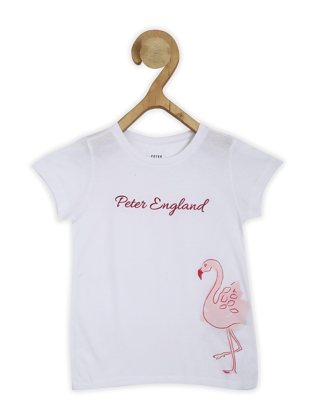 

Peter England Girls Typography Printed Pure Cotton T-shirt, White