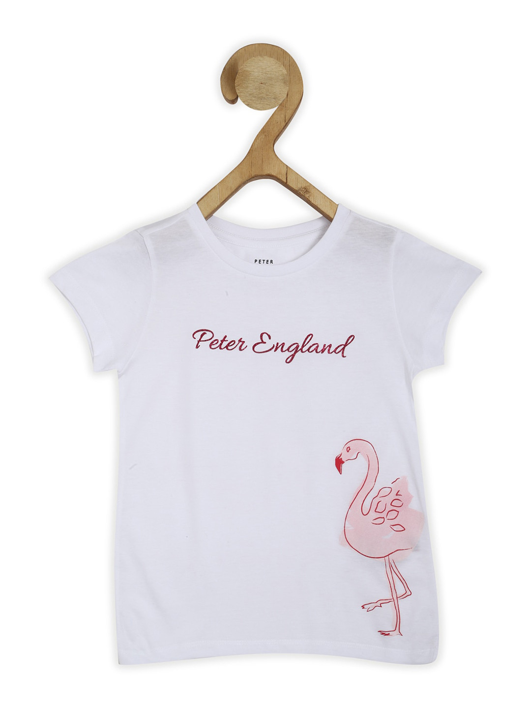 

Peter England Girls Typography Printed Pure Cotton T-shirt, White