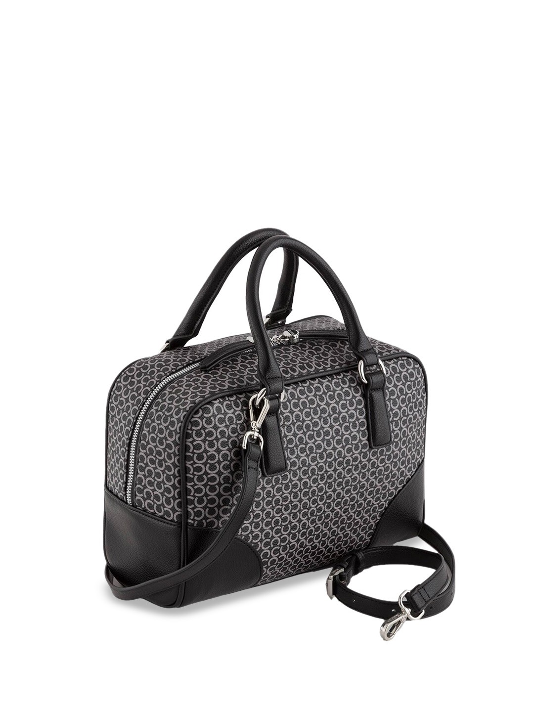 

CARPISA Geometric Printed Leather Structured Handheld Bag, Black