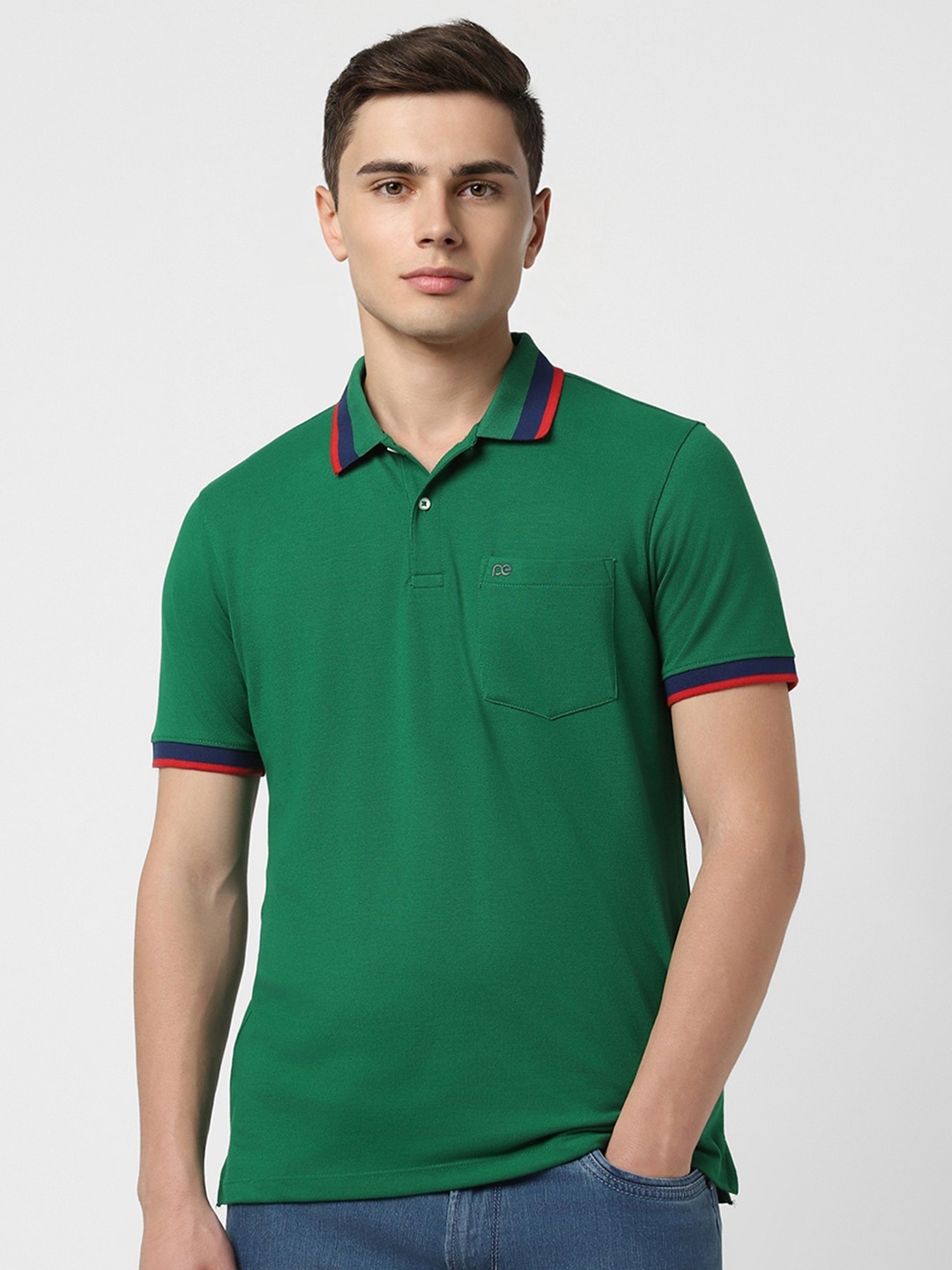 

Peter England Casuals Polo Collar Casual T-shirt, Green