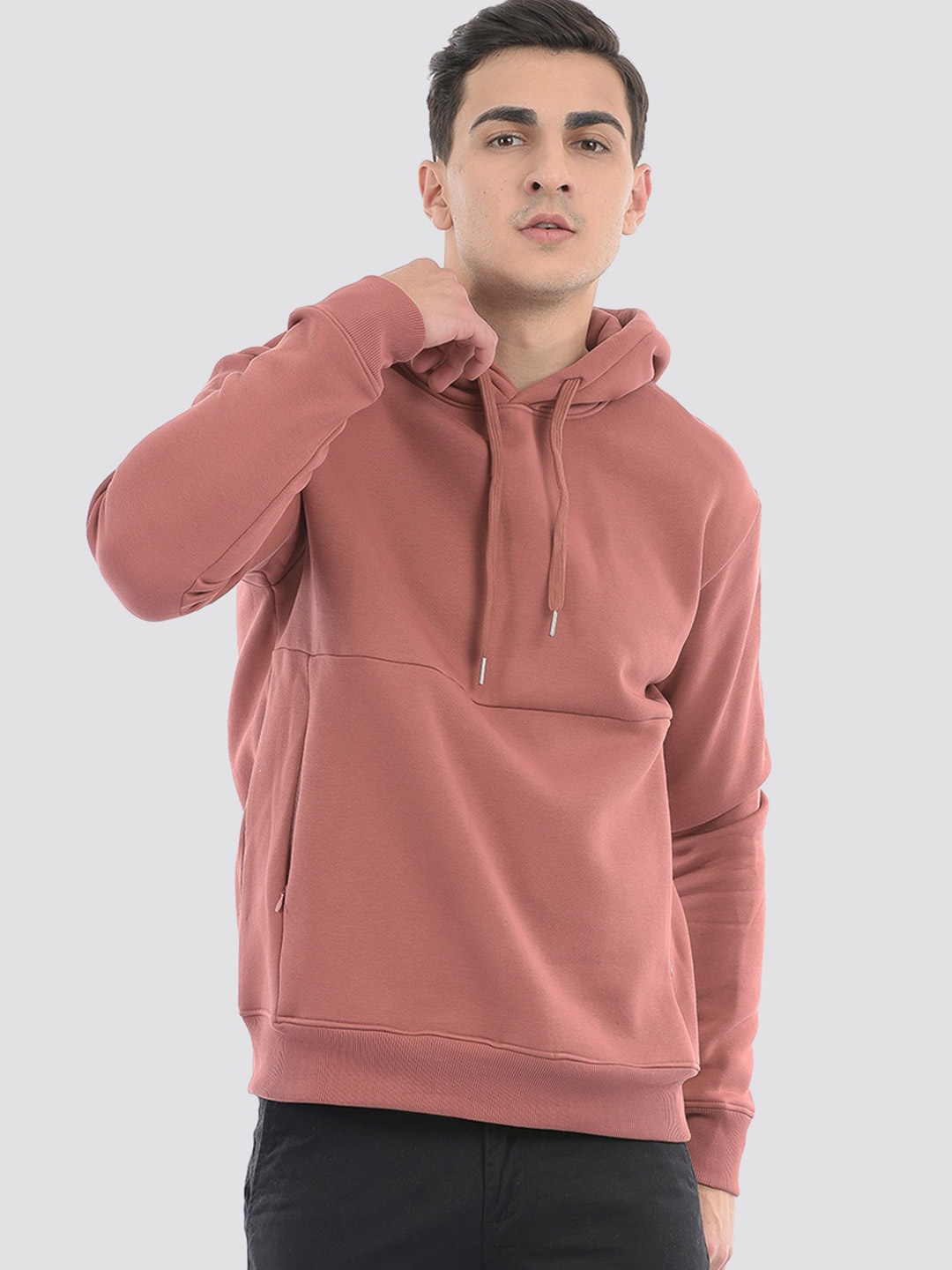 

ONEWAY Men Relaxed Fit Hooded Sweatshirt, Mauve