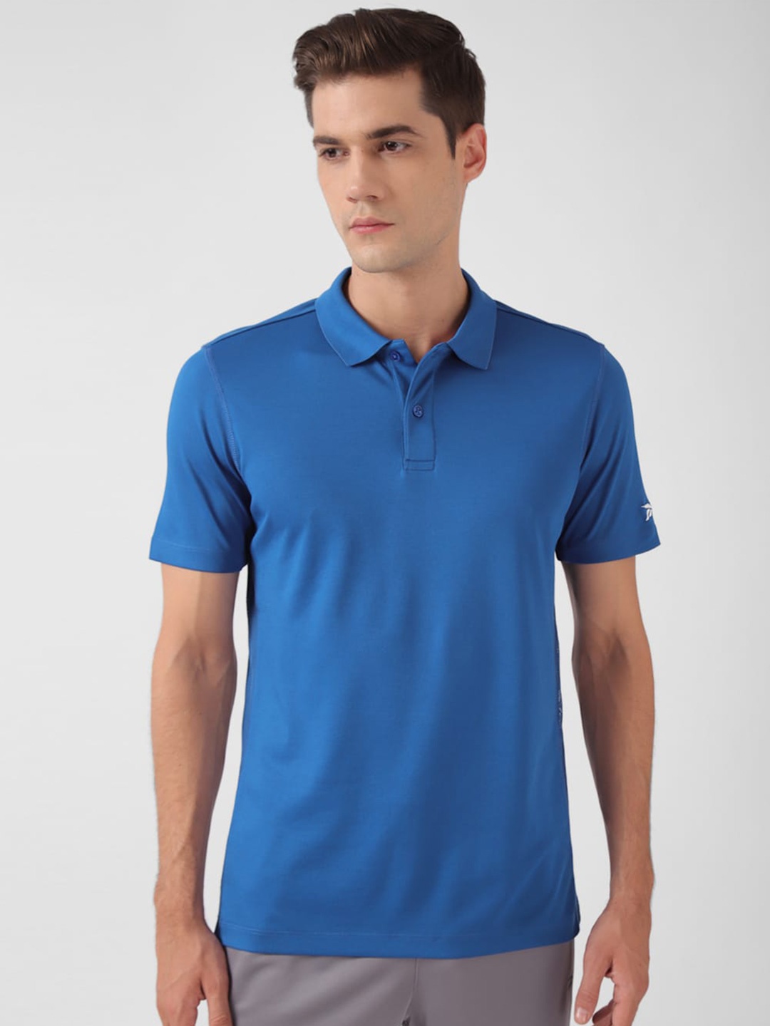 

Reebok Training App Slim-Fit Polo Collar T-Shirts, Blue