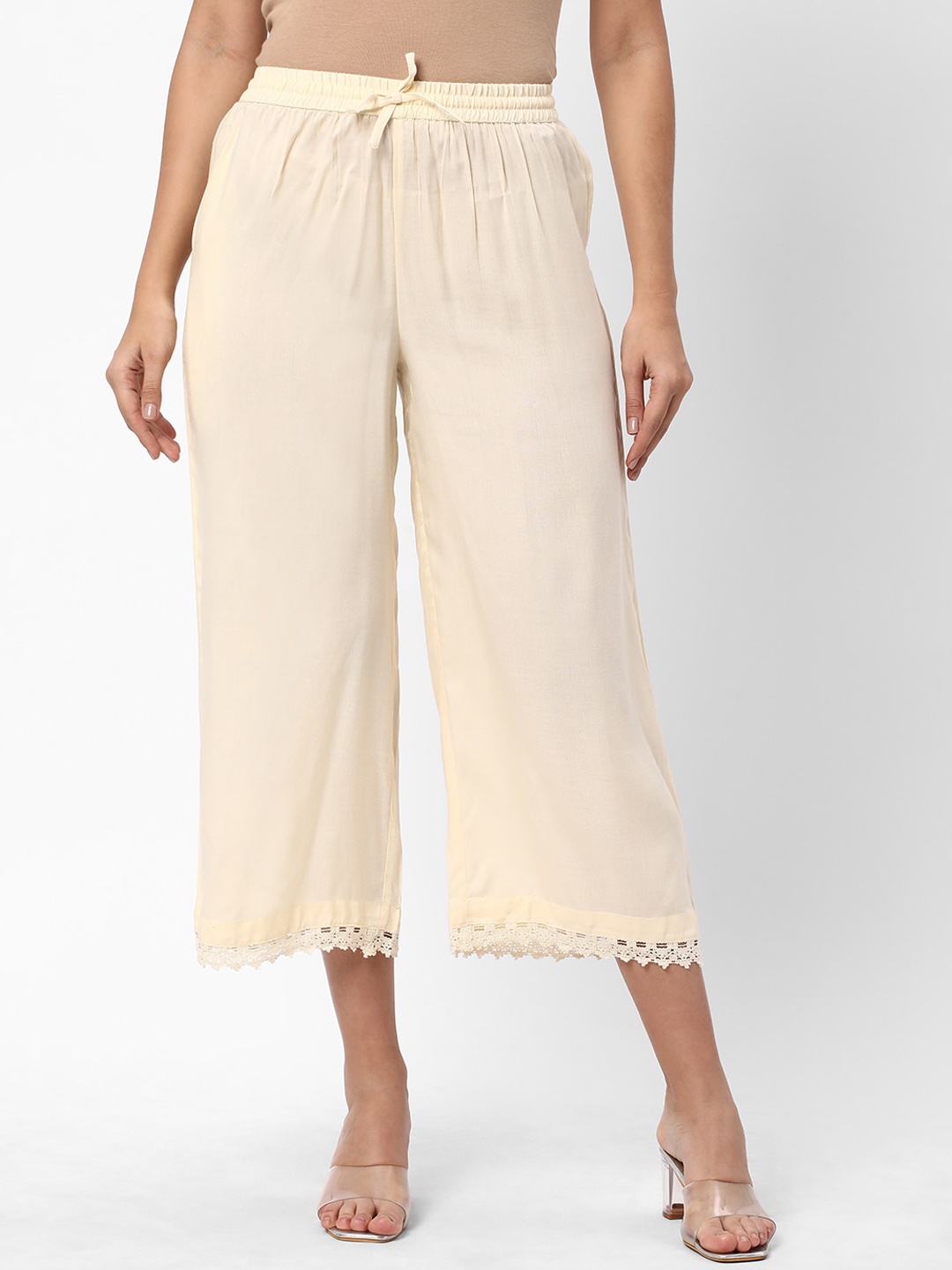 

R&B Women Ethnic Culottes Trousers, White