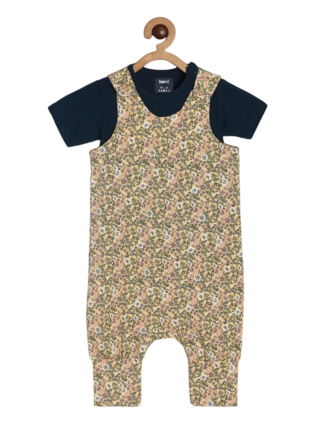 

BAESD Infants Printed Dungarees With T-shirt, Yellow