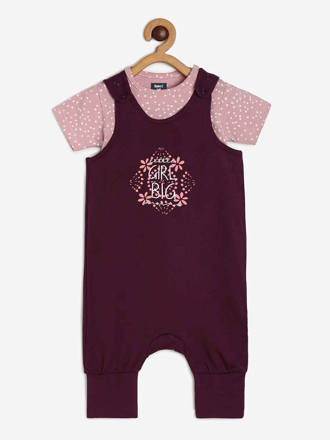 

BAESD Infants Printed Straight-Fit Dungaree Set, Pink