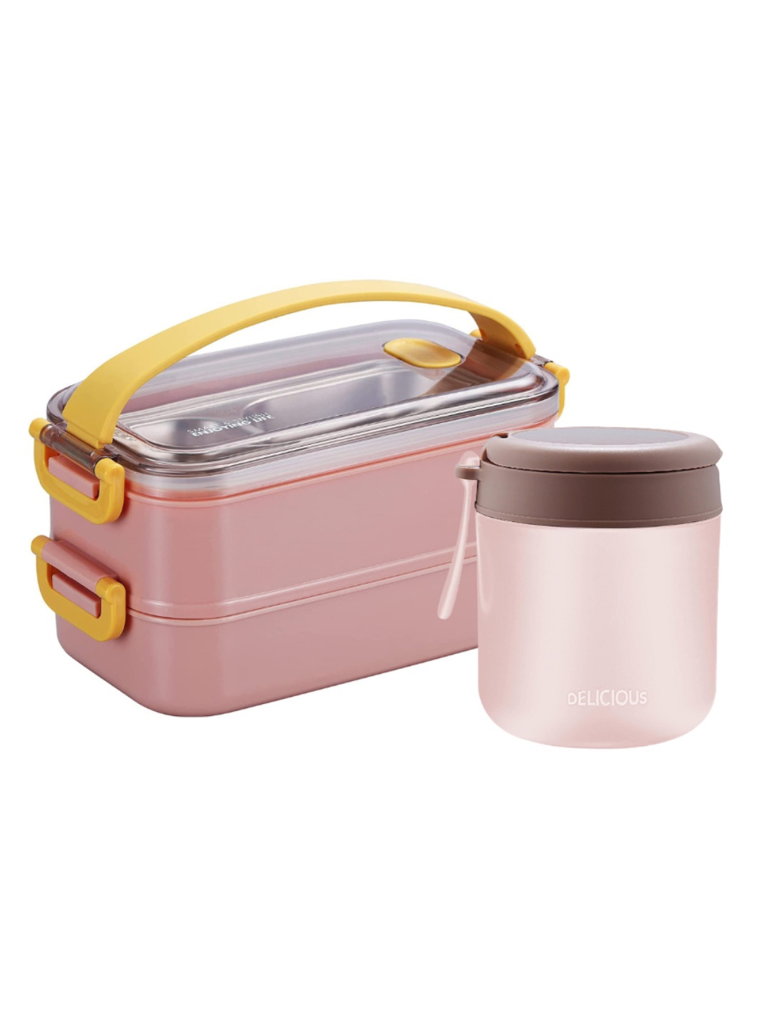 

YELONA Pink 304 Stainless Steel Bento Box & Lunch Pot