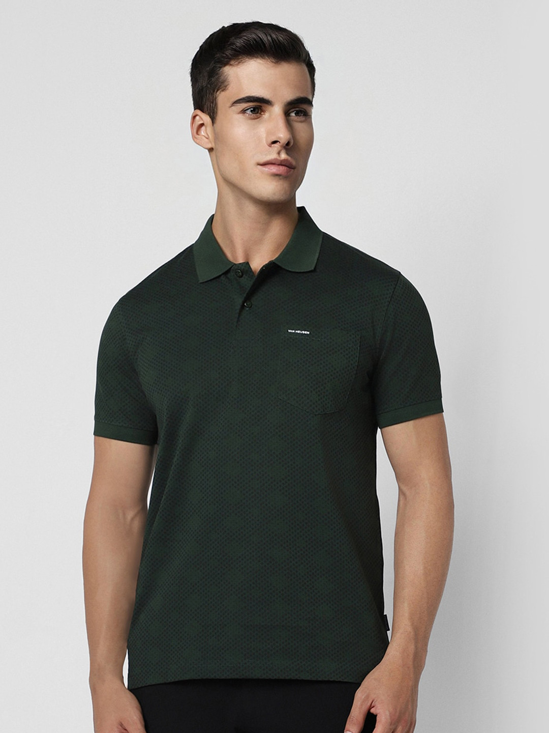 

Van Heusen Sport Men Green Polo Collar T-shirt