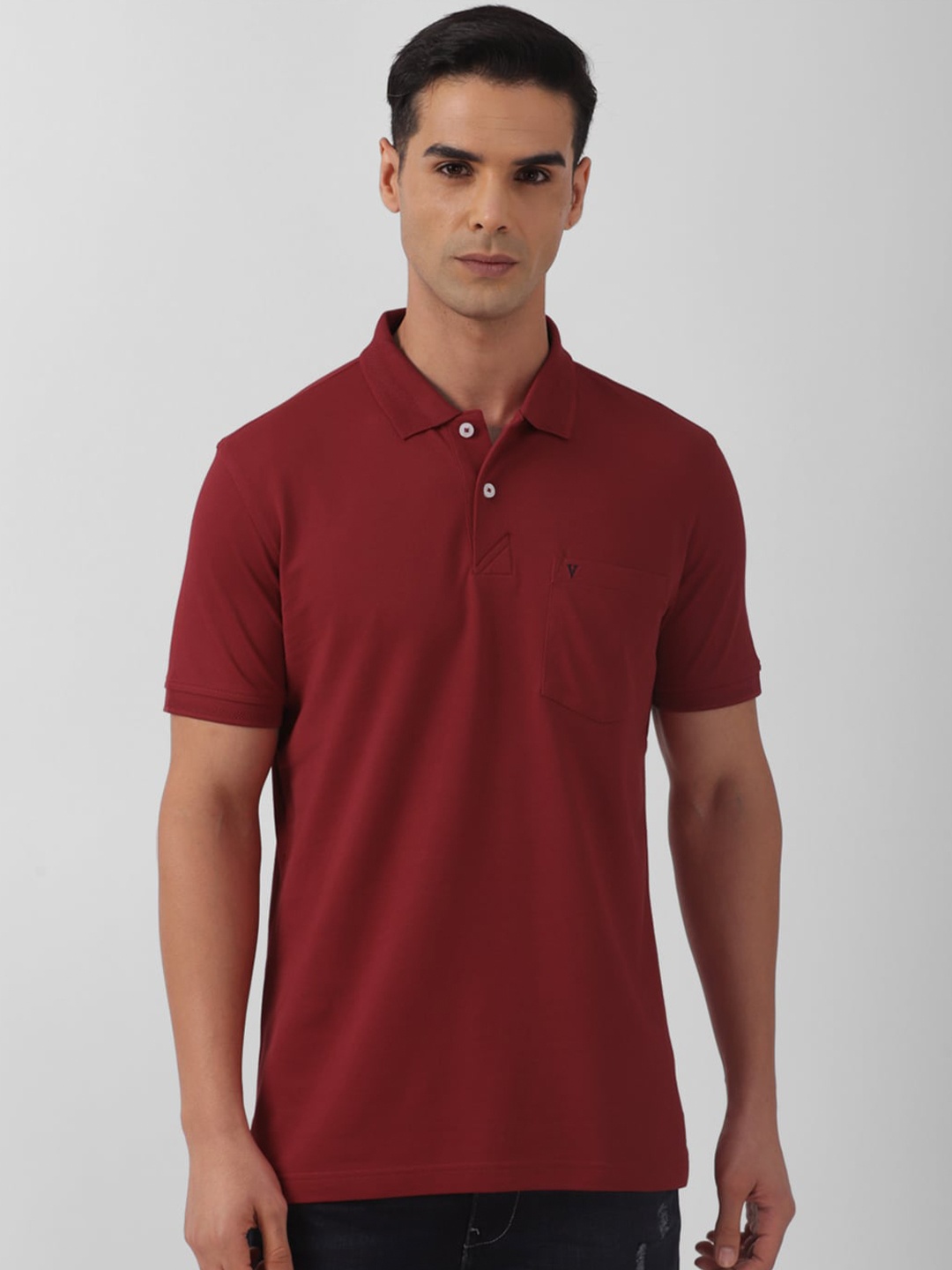 

Van Heusen Sport Men Maroon Polo Collar Pockets T-shirt