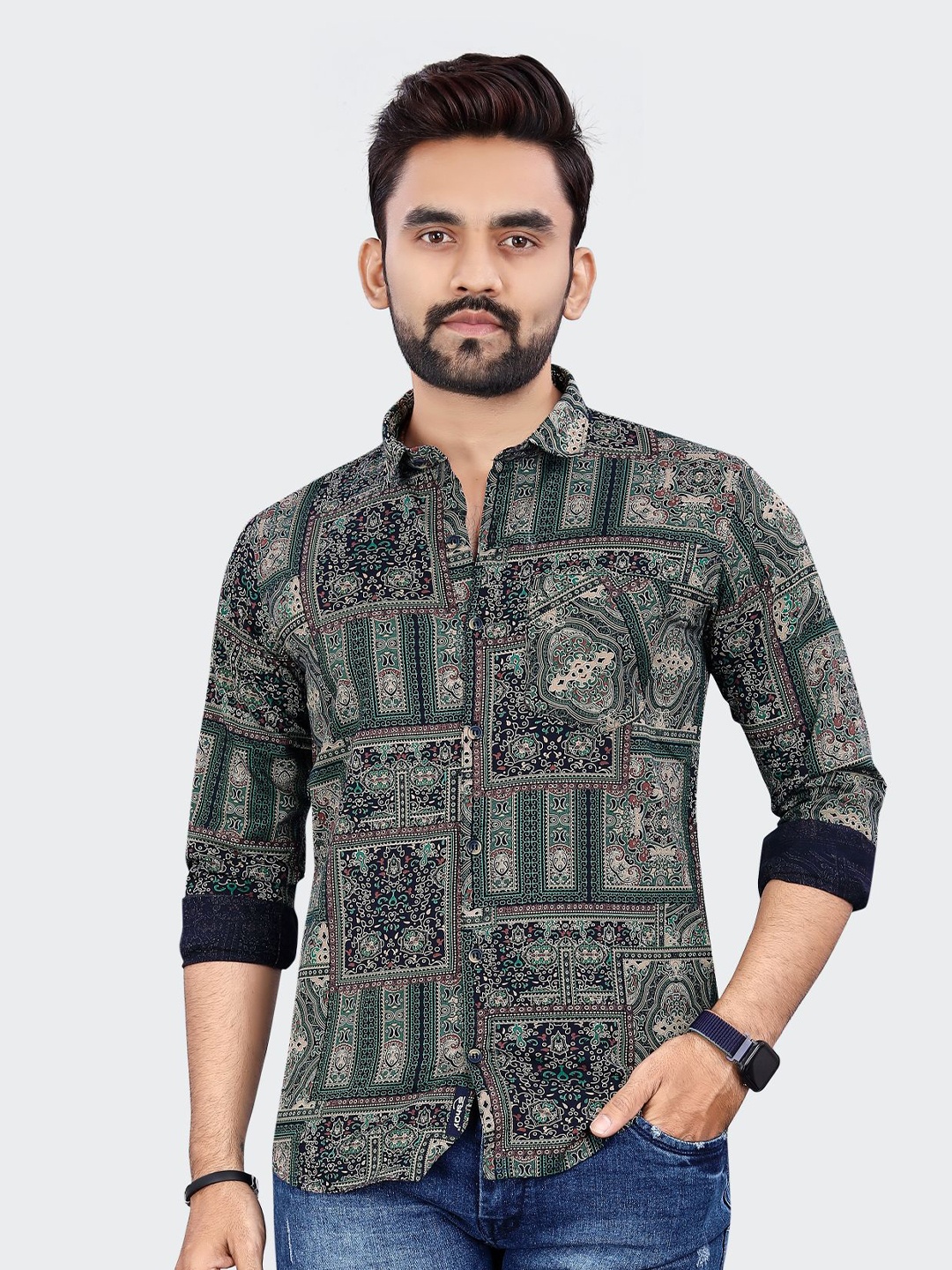 

ADWYN PETER Men Multicoloured Opaque Printed Casual Shirt, Multi