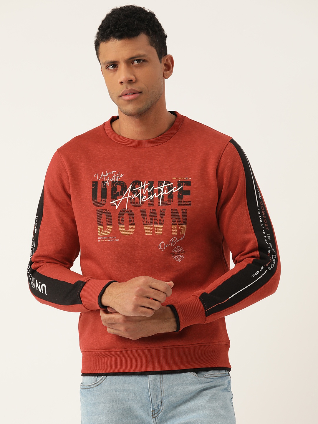 

Monte Carlo Men Printed Sweatshirt, Orange