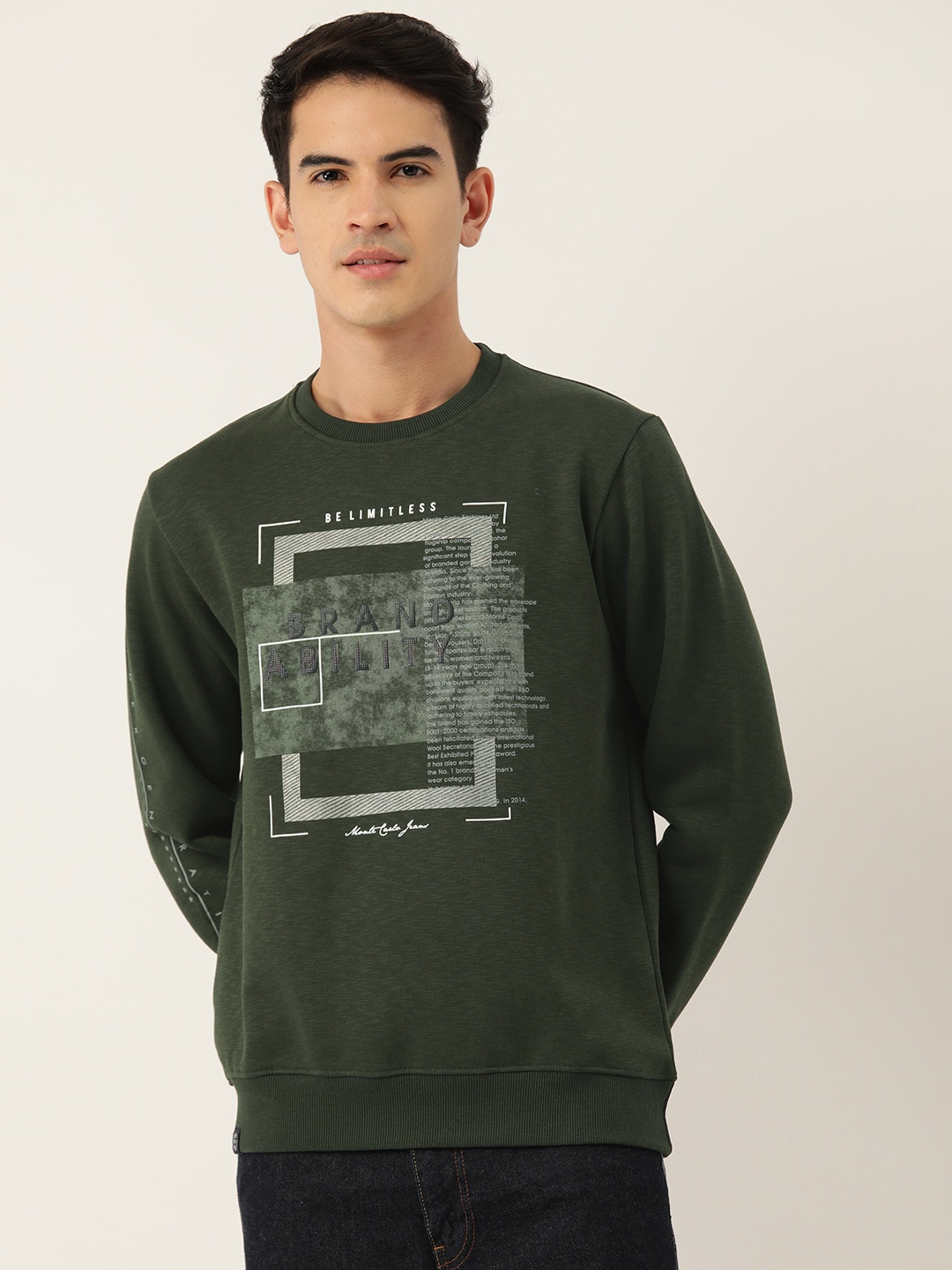 

Monte Carlo Cotton Rich Printed Sweatshirt, Olive