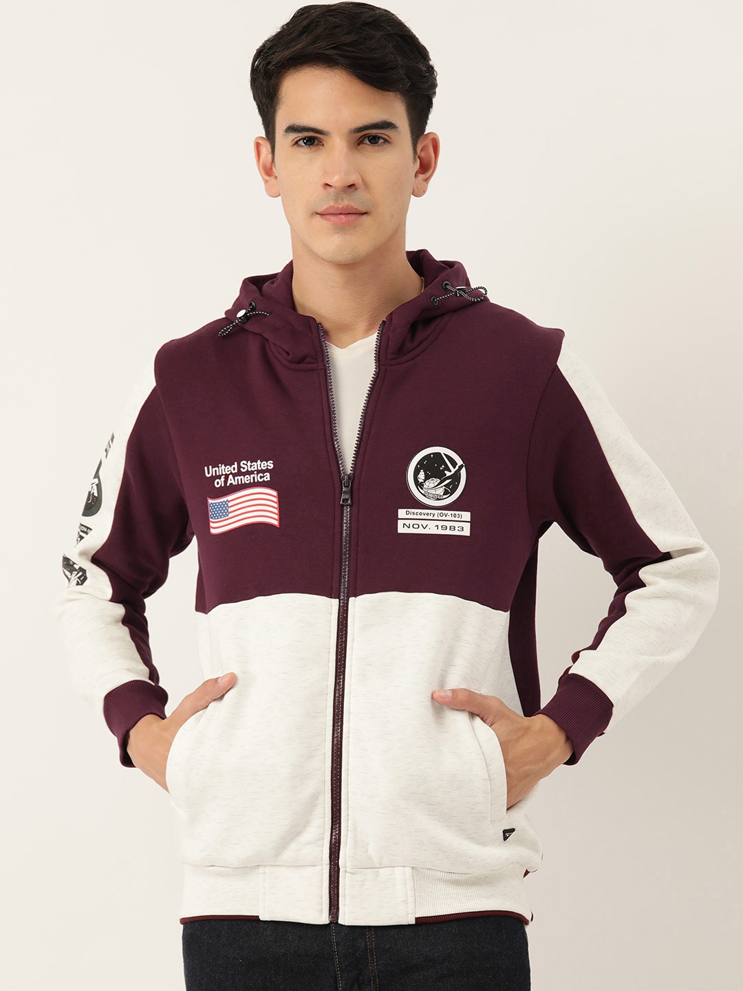 

Monte Carlo Colourblocked Hooded Sweatshirt, Maroon