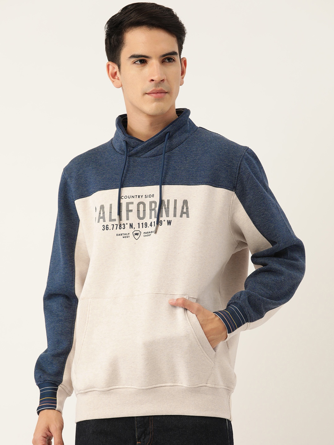 

Monte Carlo Colourblocked Typography Print Sweatshirt, Navy blue