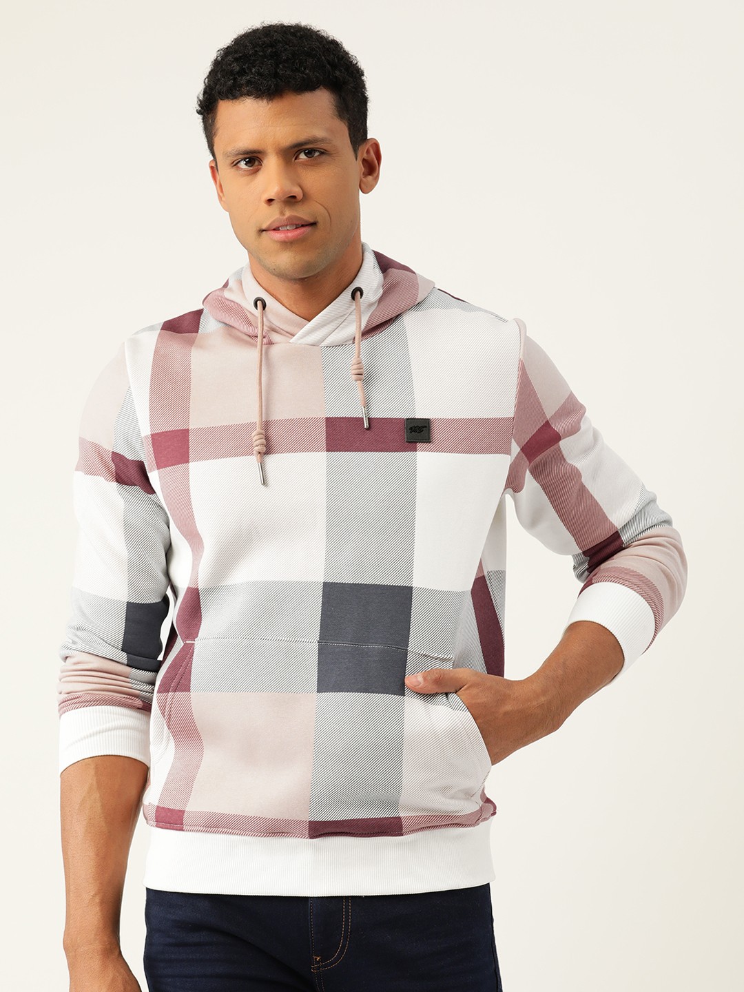 

Monte Carlo Checked Hooded Sweatshirt, Off white