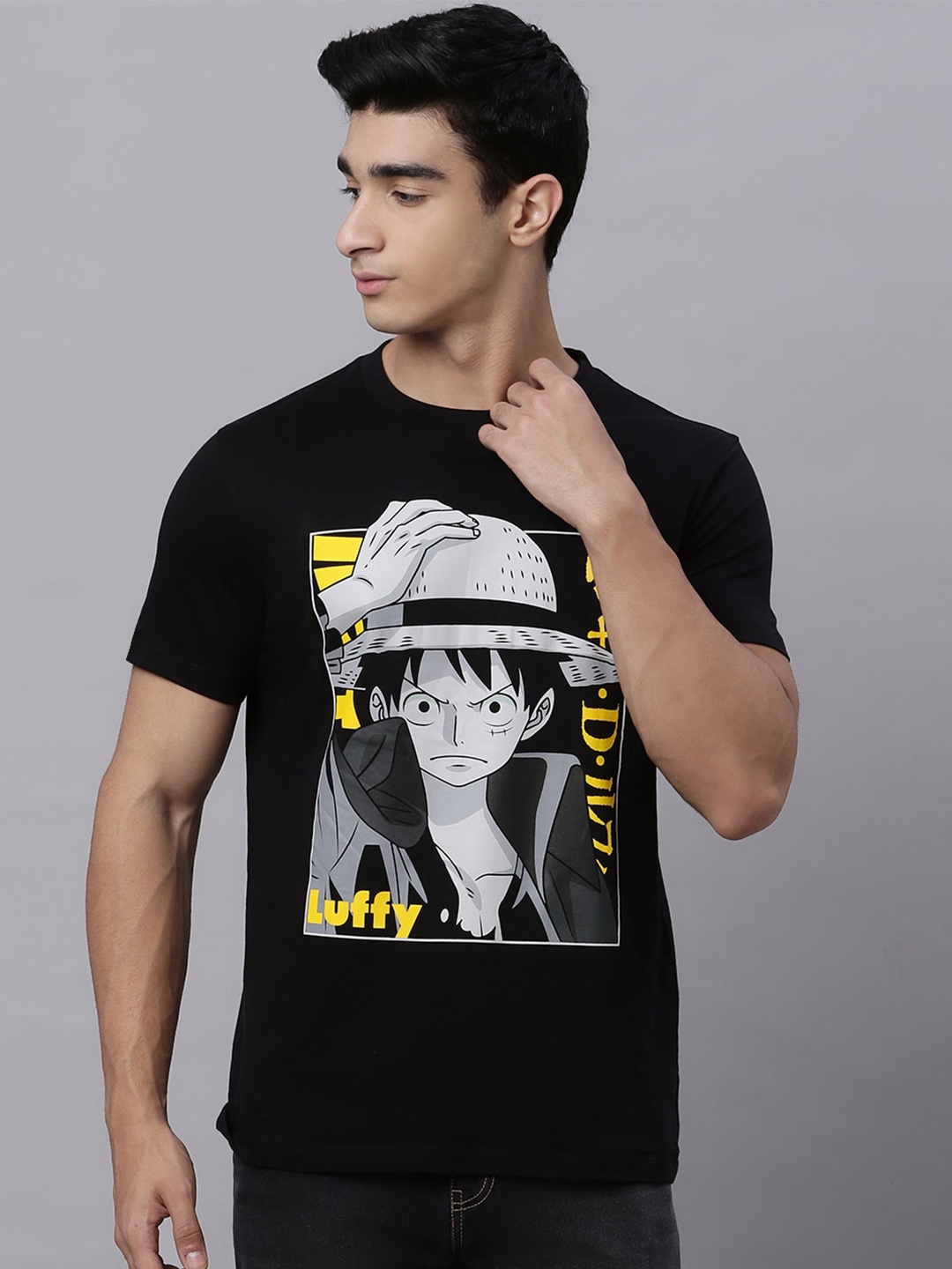 

Free Authority One Piece Printed Black T-shirt