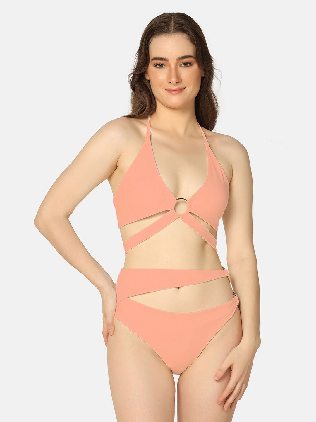 

Da Intimo Cut Out Stylish Swimwear Set, Rose