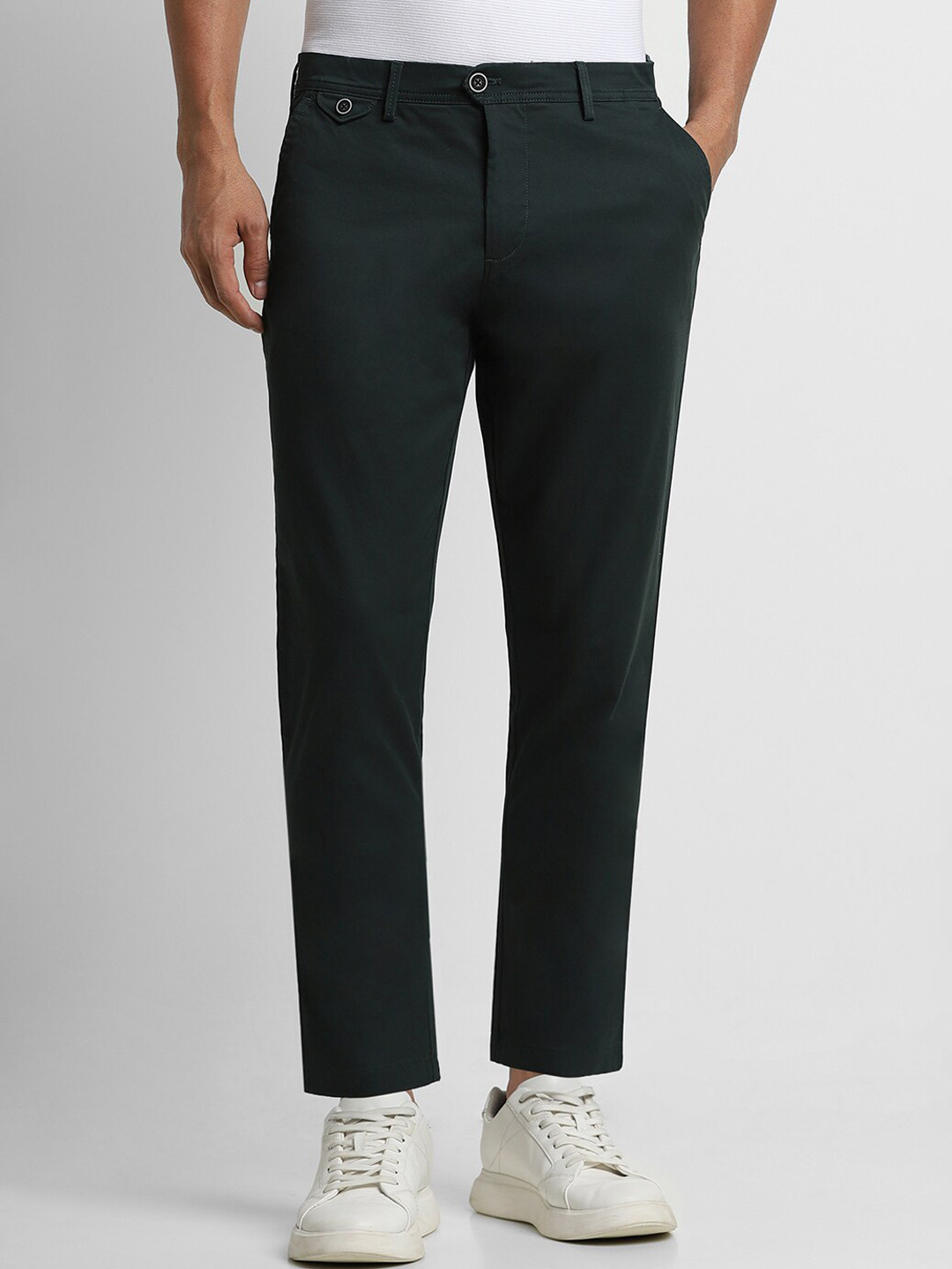 

Peter England Casuals Men Green Trousers