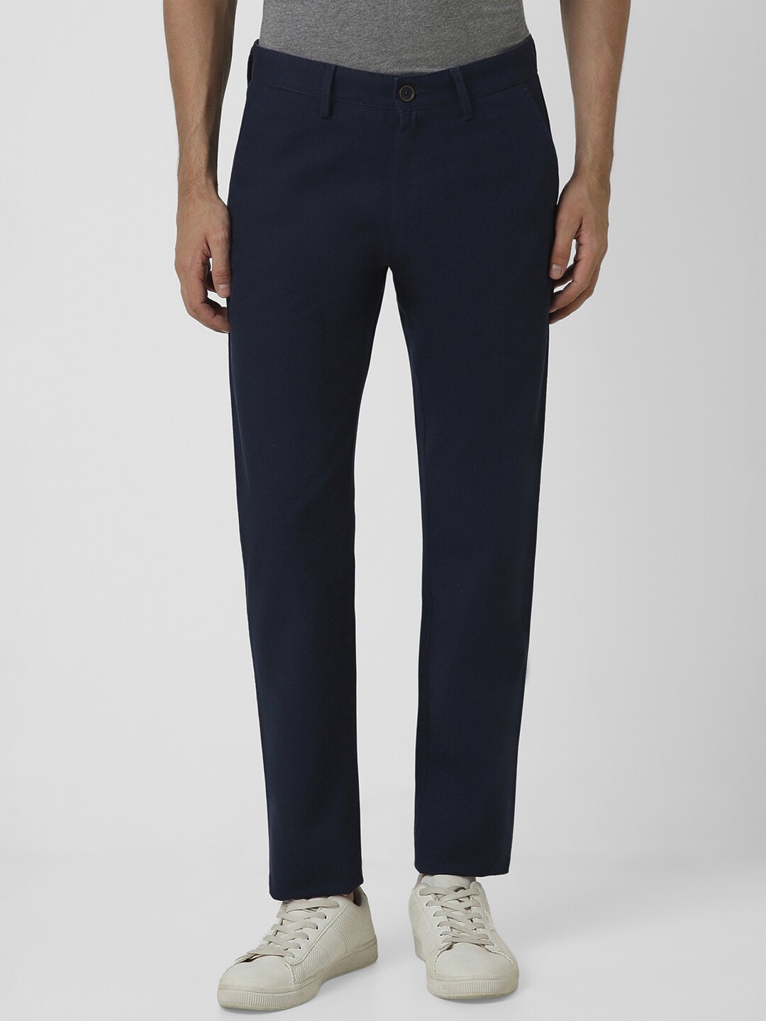 

Peter England Casuals Men Navy Blue Slim Fit Trousers