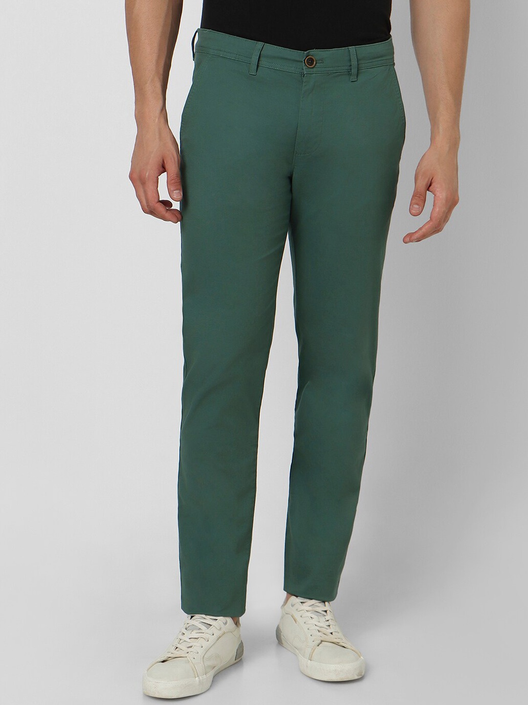 

Peter England Casuals Men Green Slim Fit Trousers