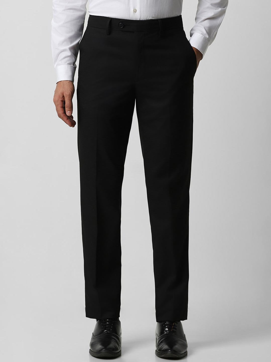 

Van Heusen Men Black Slim Fit Trousers