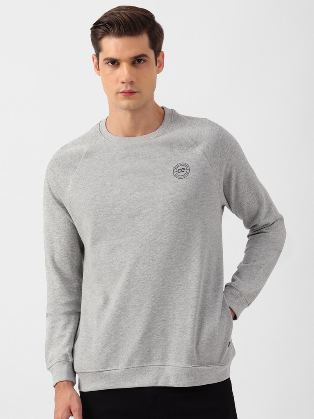 

Peter England Casuals Men Grey Sweatshirt