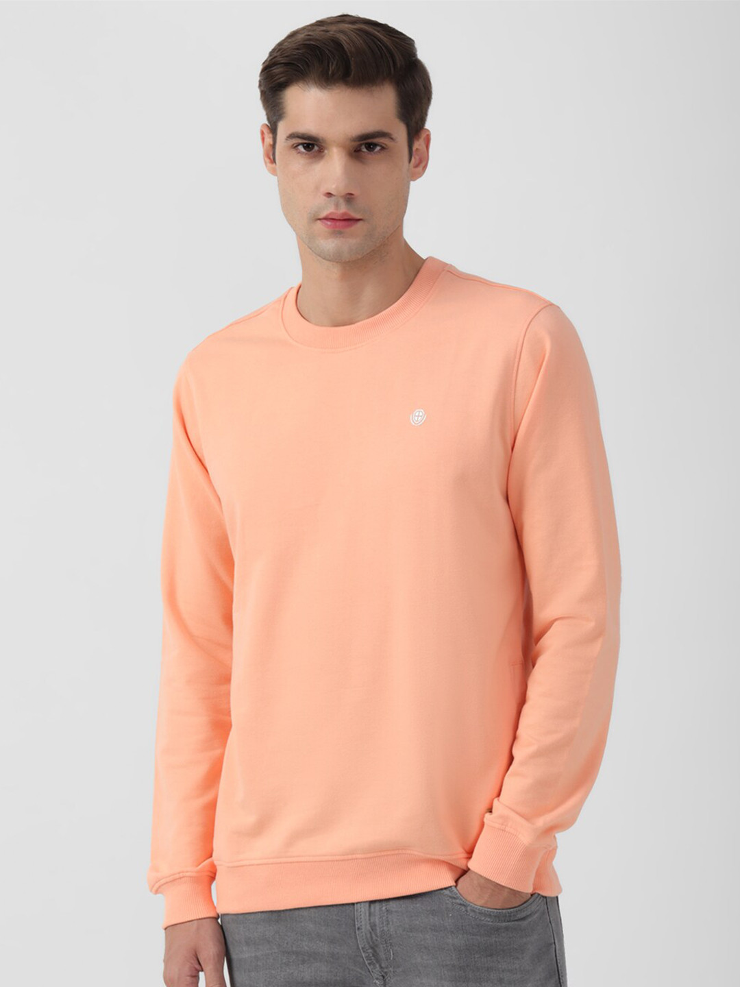 

PETER ENGLAND UNIVERSITY Men Peach-Coloured Sweatshirt