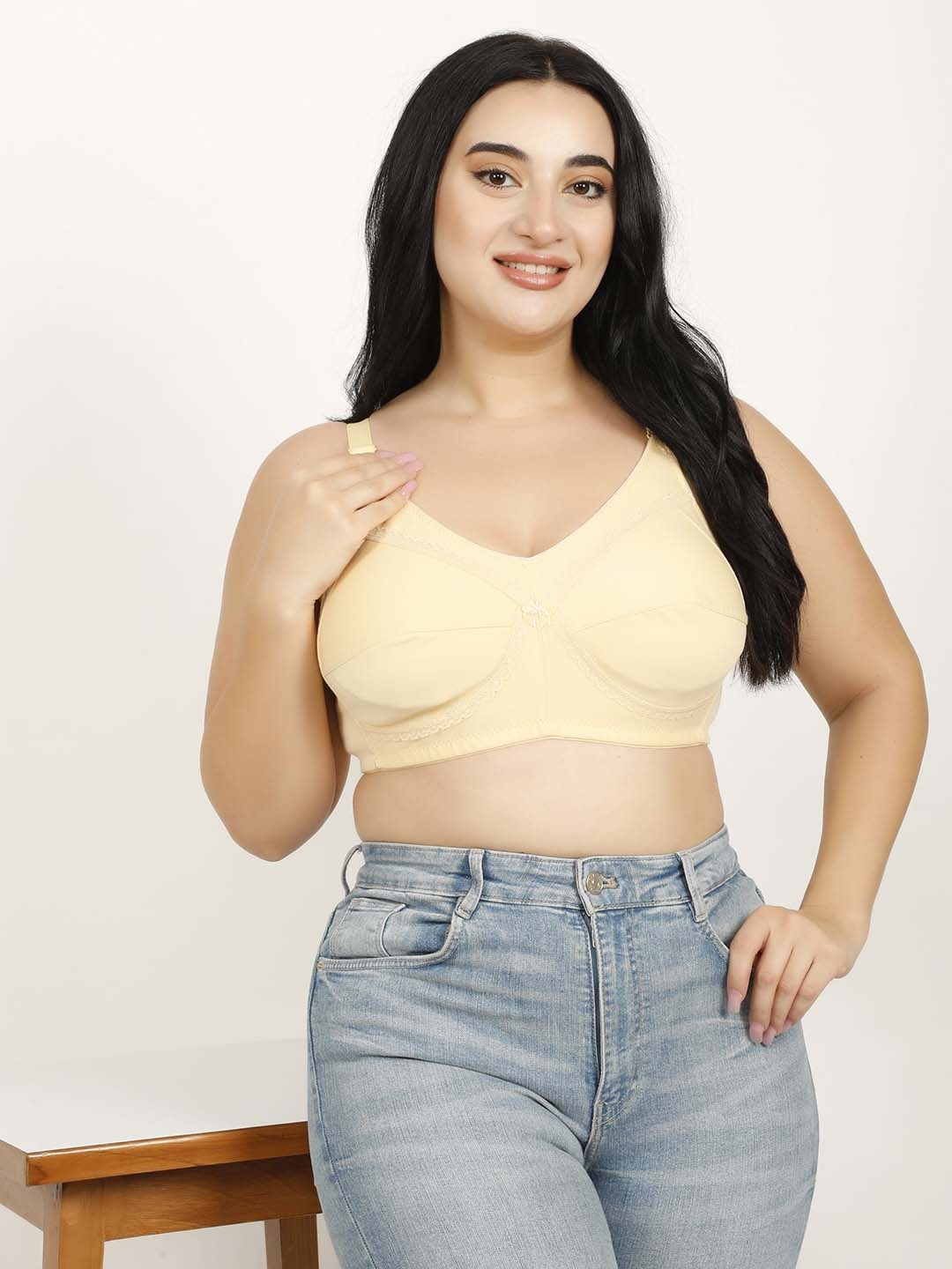 

Hill Islands Plus Size Luxe Non Padded Everyday Bra, White