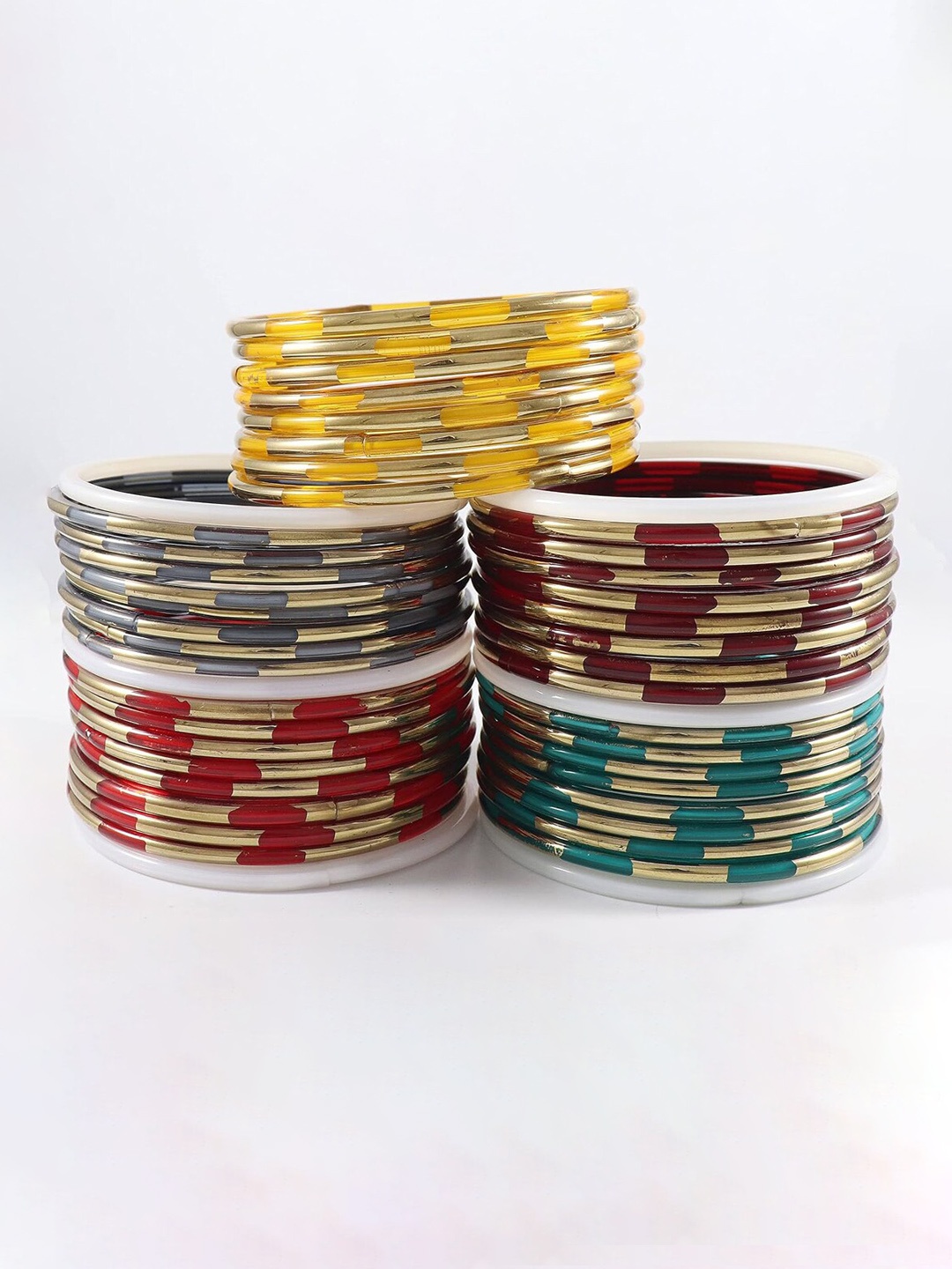

NMII Set of 46 Gold-plated Glass Bangles