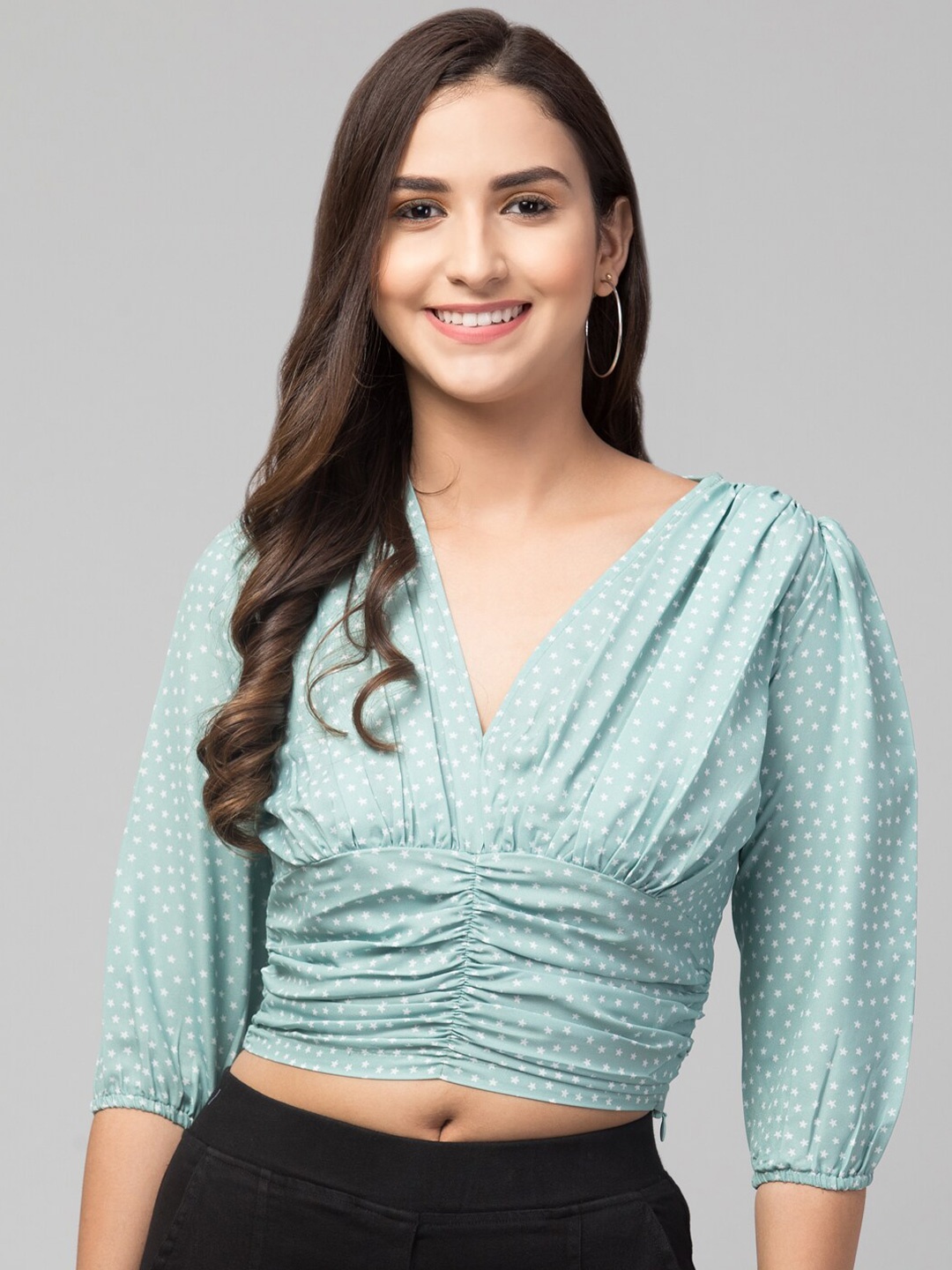 

Chemistry Green Wrap Crop Top