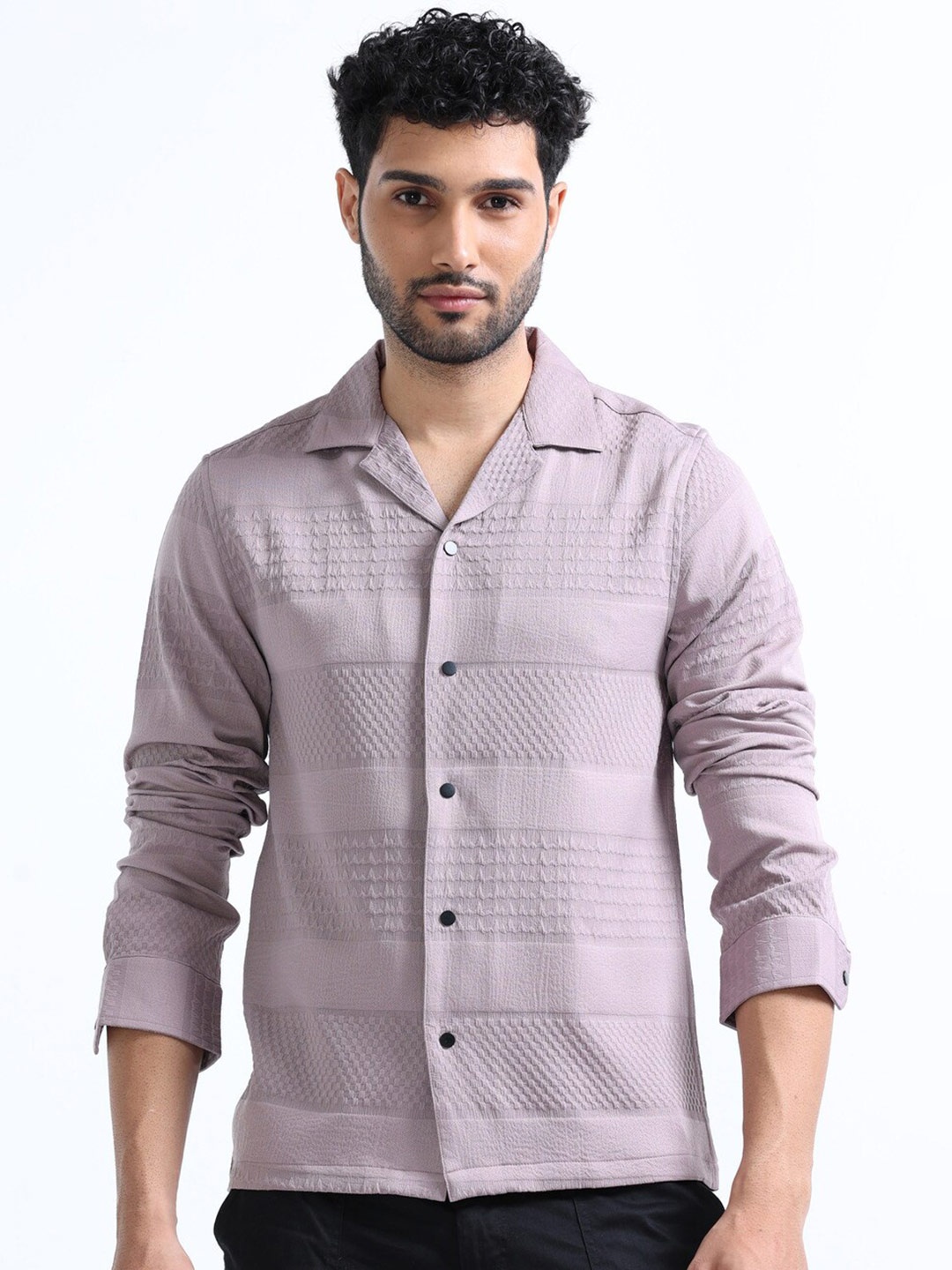 

FLY 69 Men Purple Premium Boxy Opaque Casual Shirt