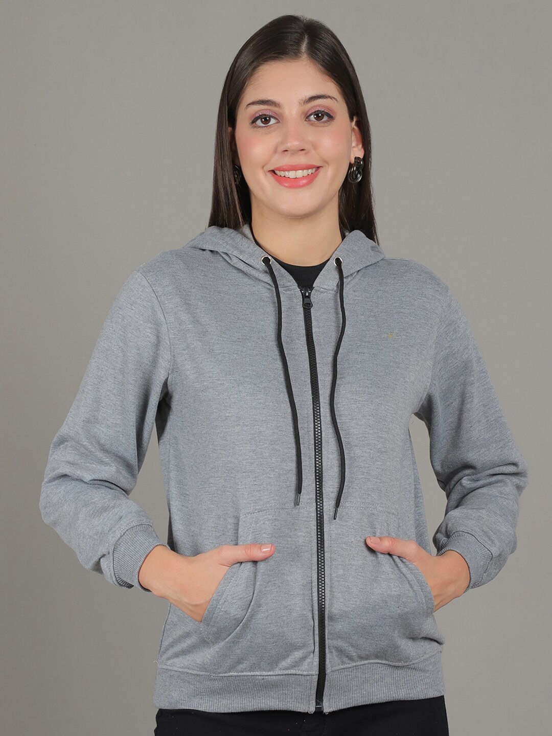 

GRACIT Women Maroon Hooded Sweatshirt