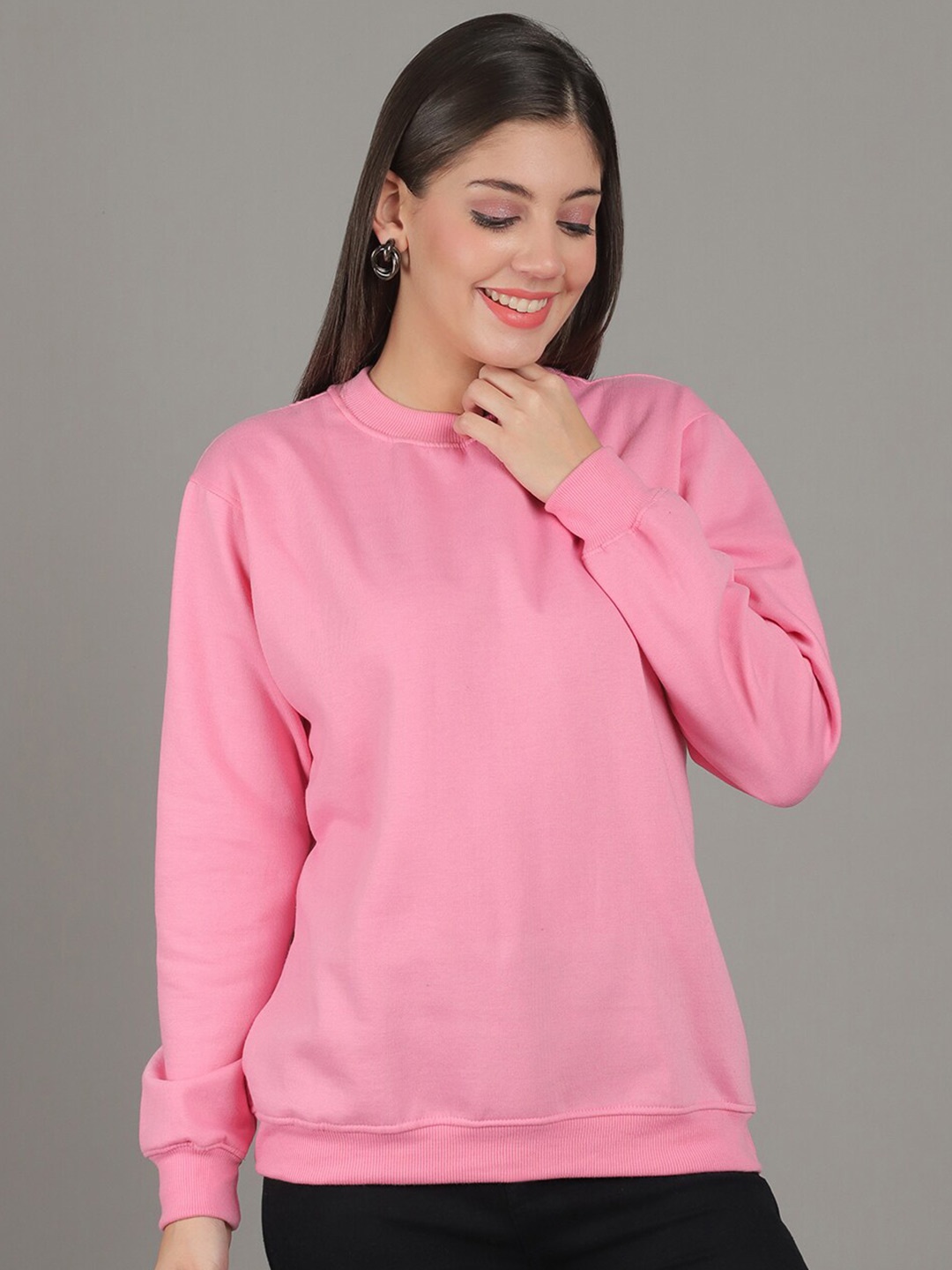 

GRACIT Women Pink Sweatshirt