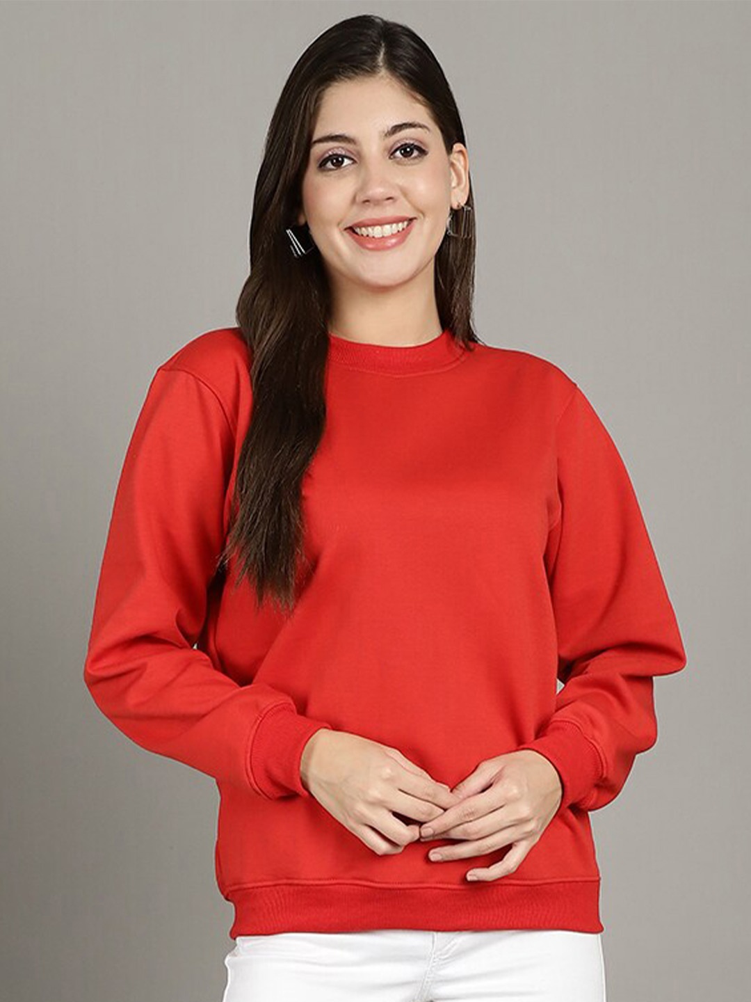 

GRACIT Women Red Sweatshirt