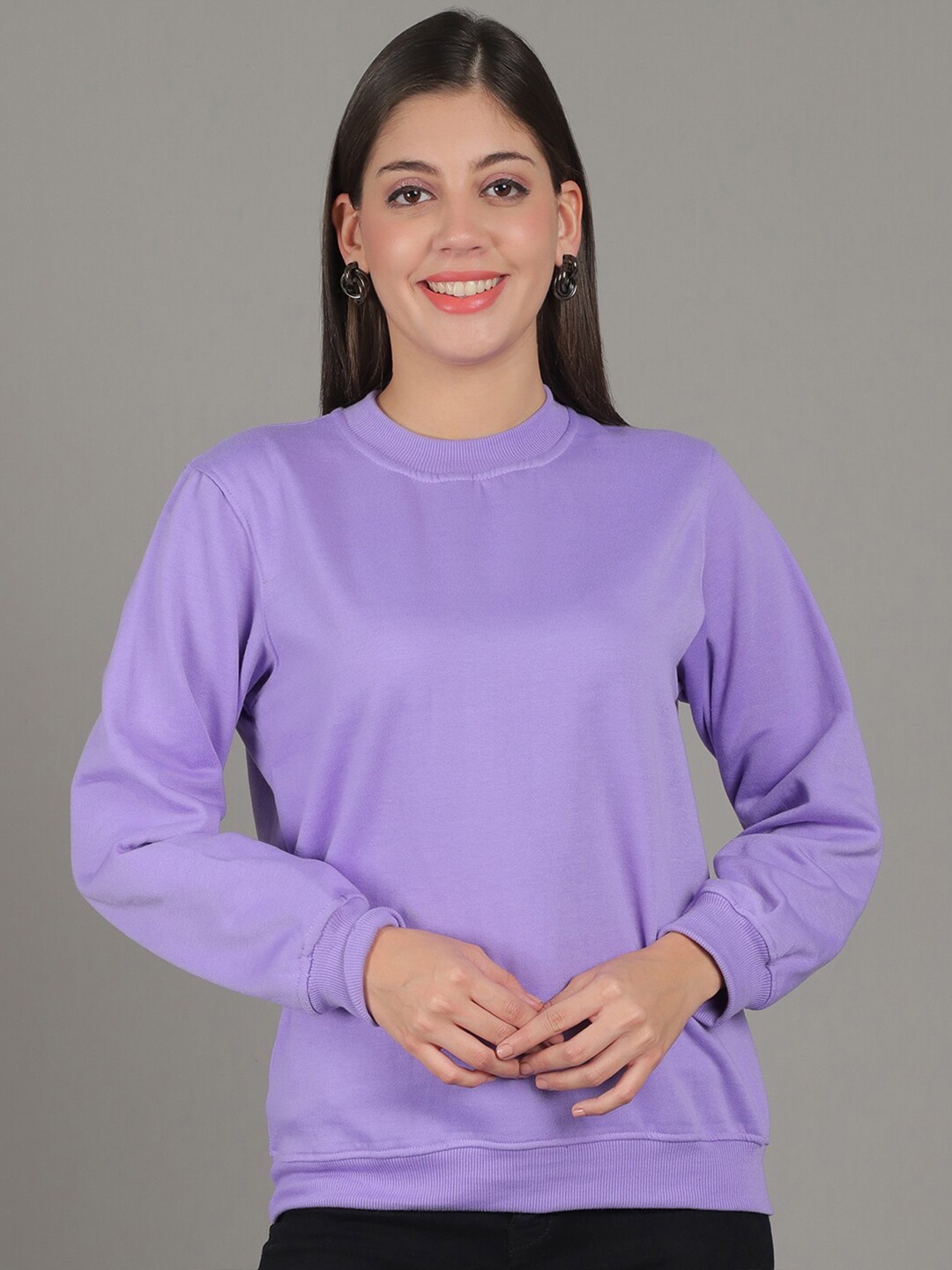 

GRACIT Women Purple Sweatshirt
