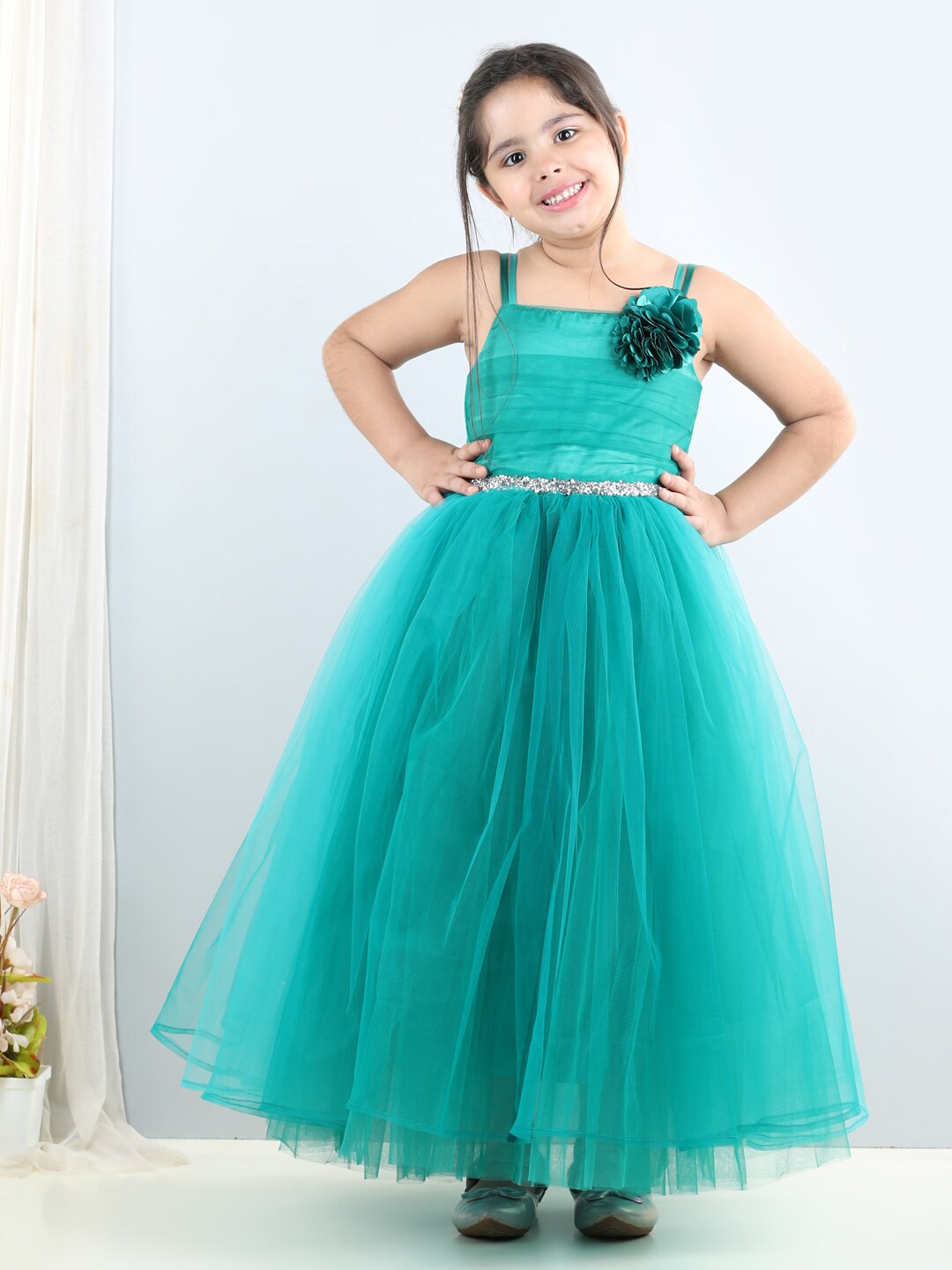 

Toy Balloon kids Green Net Maxi Dress